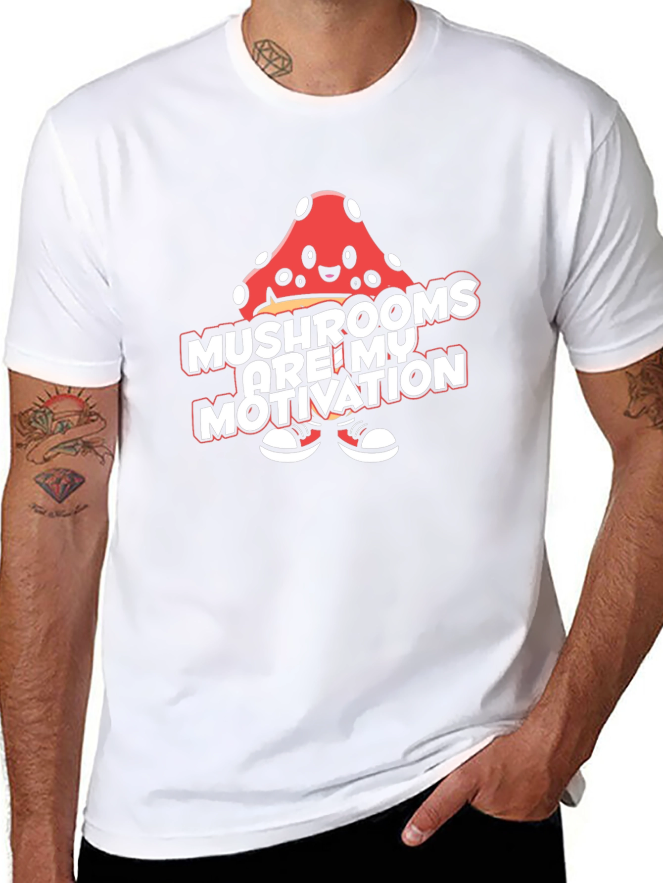 Mushroom Motivation Tee - Black Graphic T-Shirt