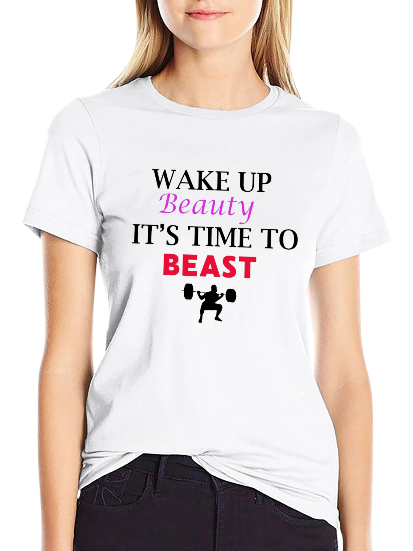 Wake Up Beauty Beast Graphic Tee - Black