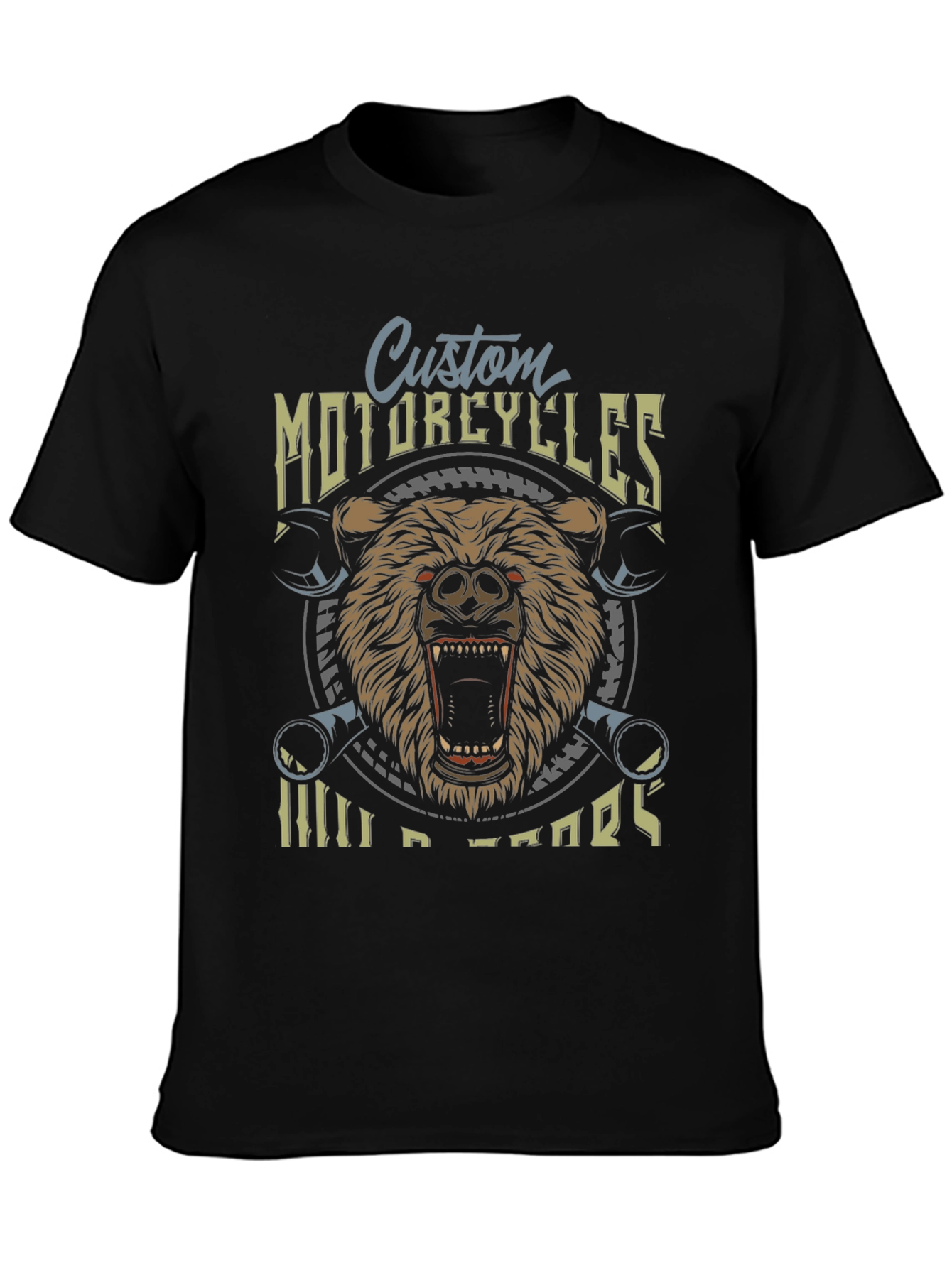 Custom Motorcycles Wild Bears Graphic T-Shirt