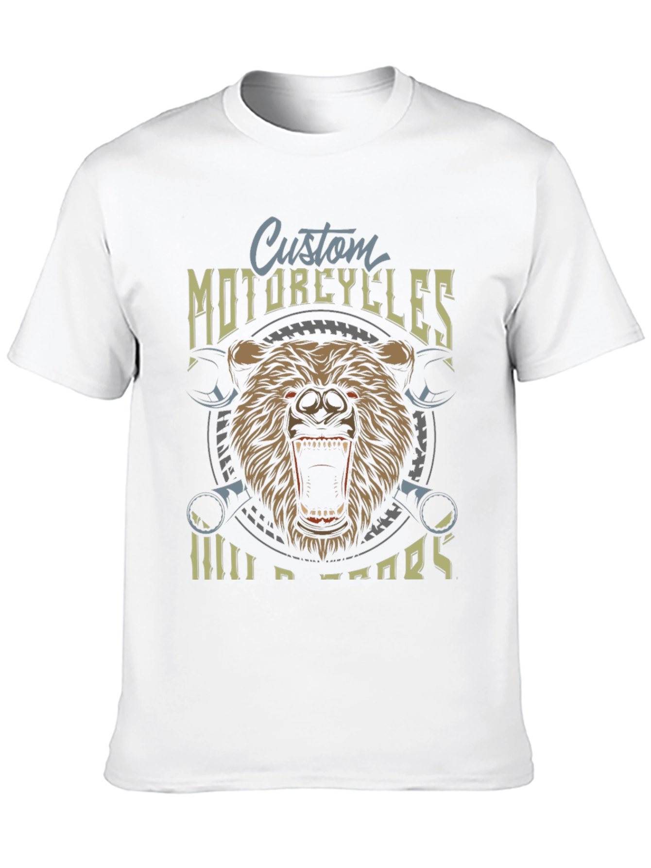 Custom Motorcycles Wild Bears Graphic T-Shirt