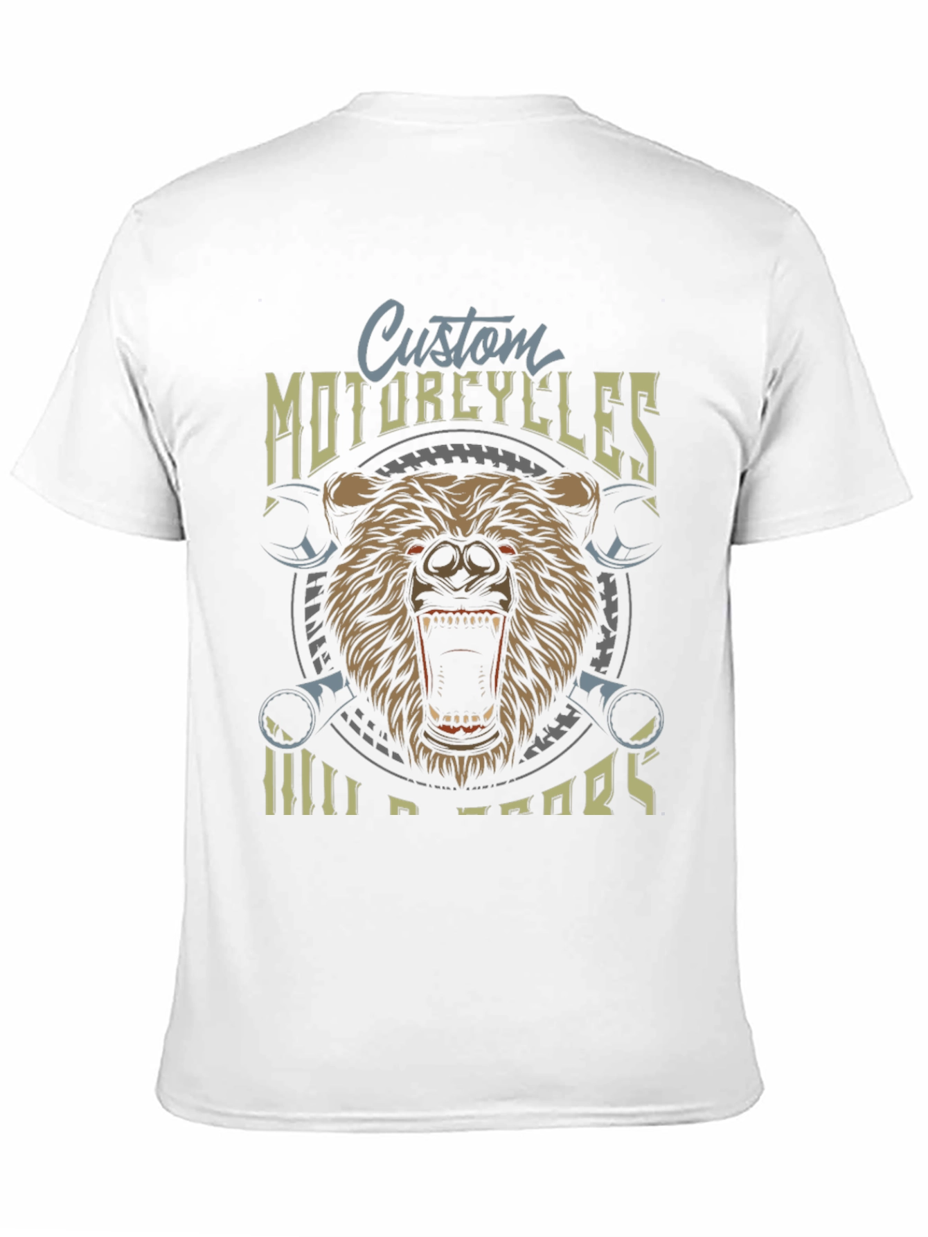 Custom Motorcycles Wild Bears Graphic T-Shirt