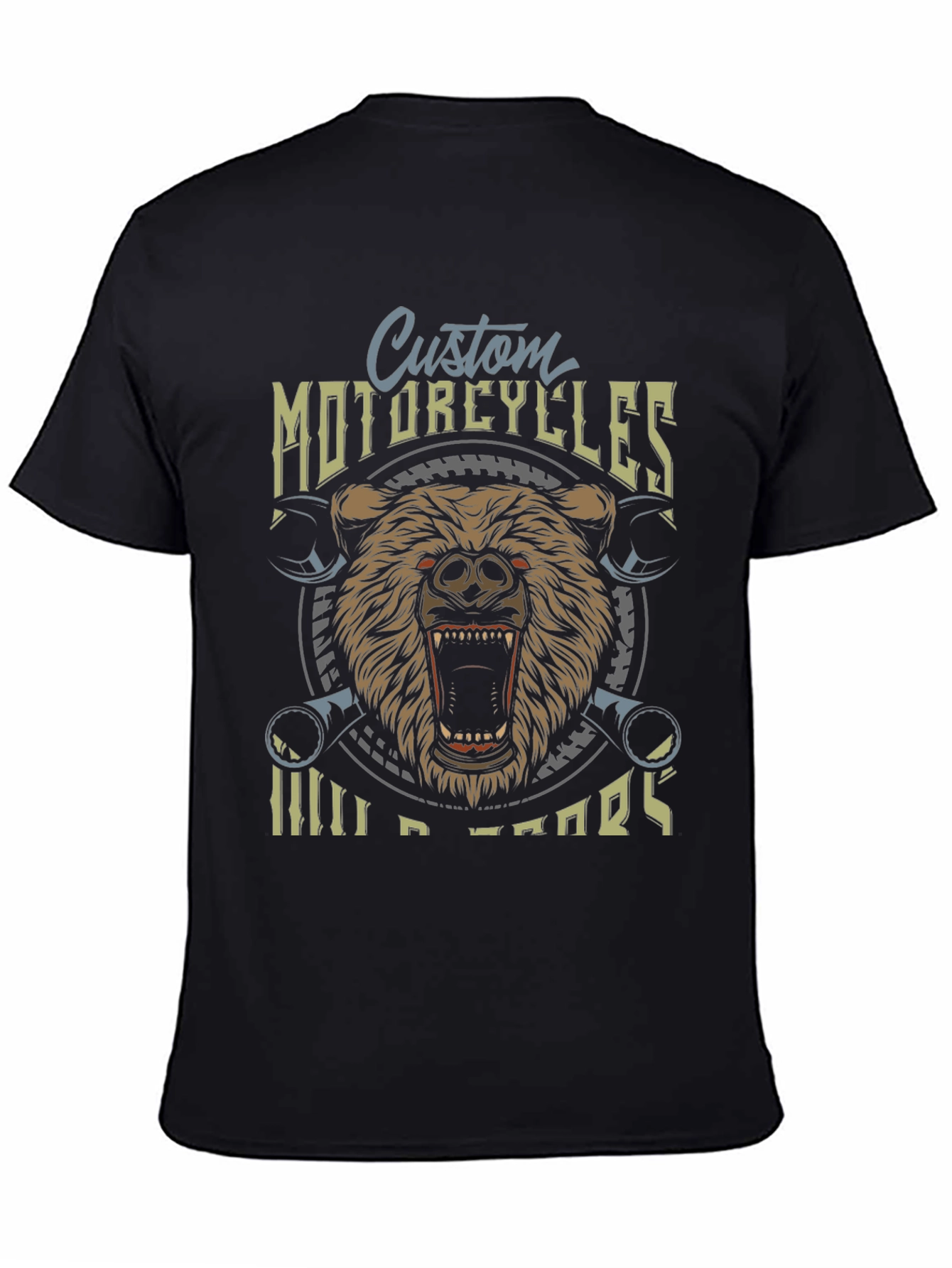 Custom Motorcycles Wild Bears Graphic T-Shirt