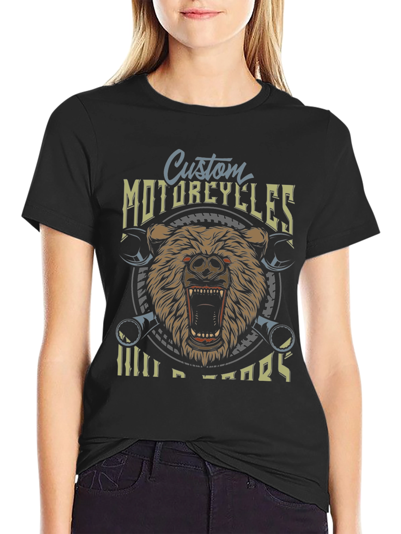 Custom Motorcycles Wild Bears Graphic T-Shirt