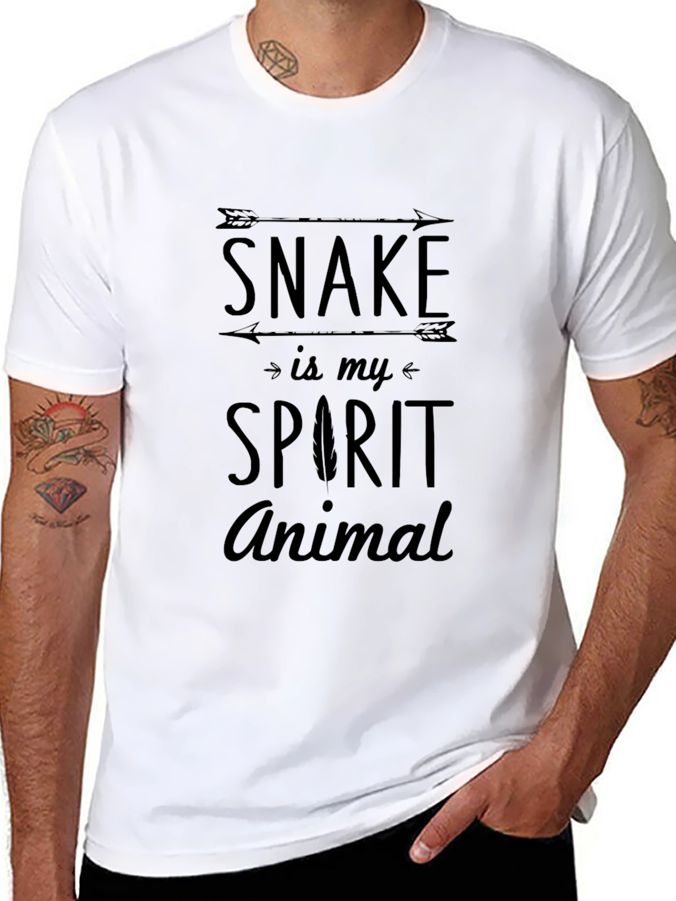 Snake Spirit Animal Black T-Shirt