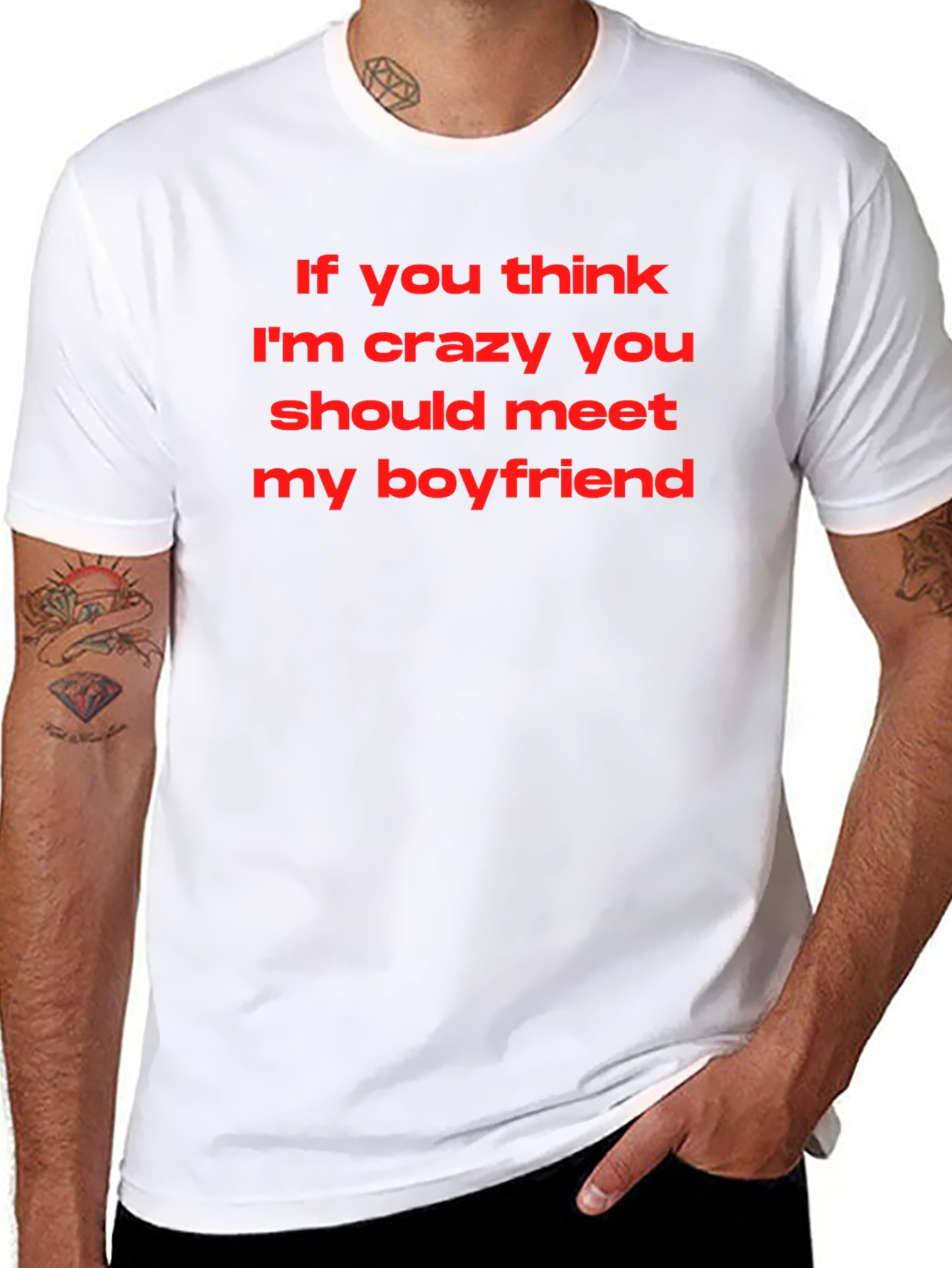 Crazy Boyfriend Graphic Tee - Black