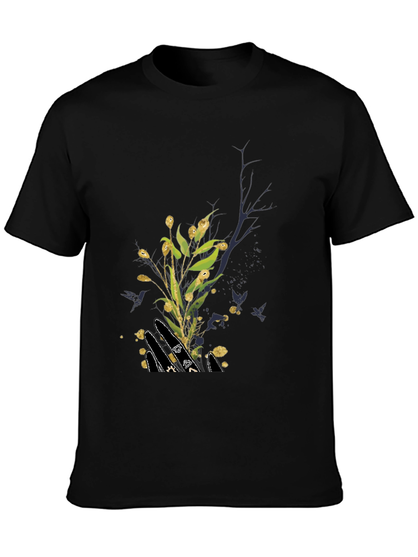 Natures Touch Black Graphic Tee