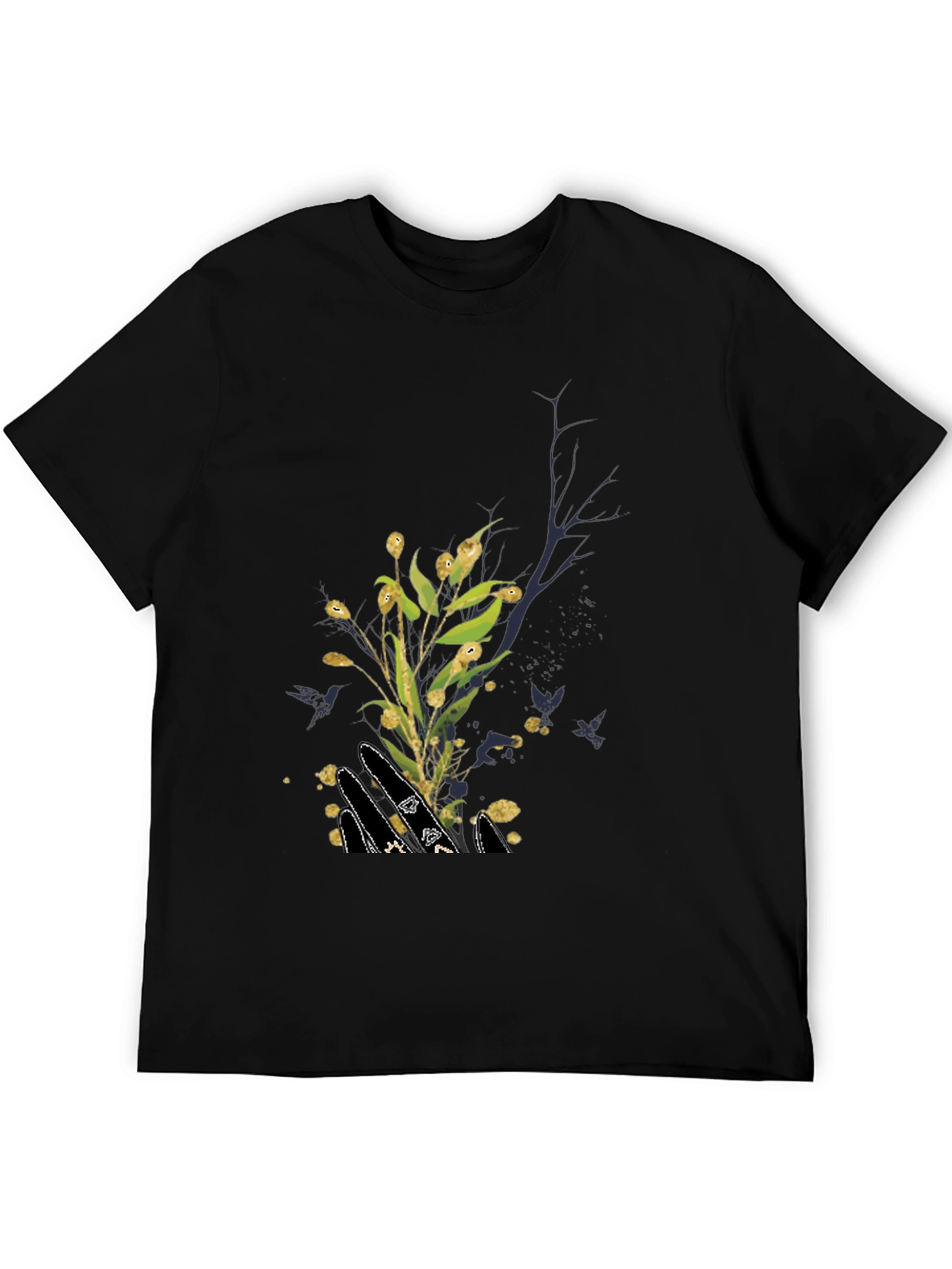 Natures Touch Black Graphic Tee