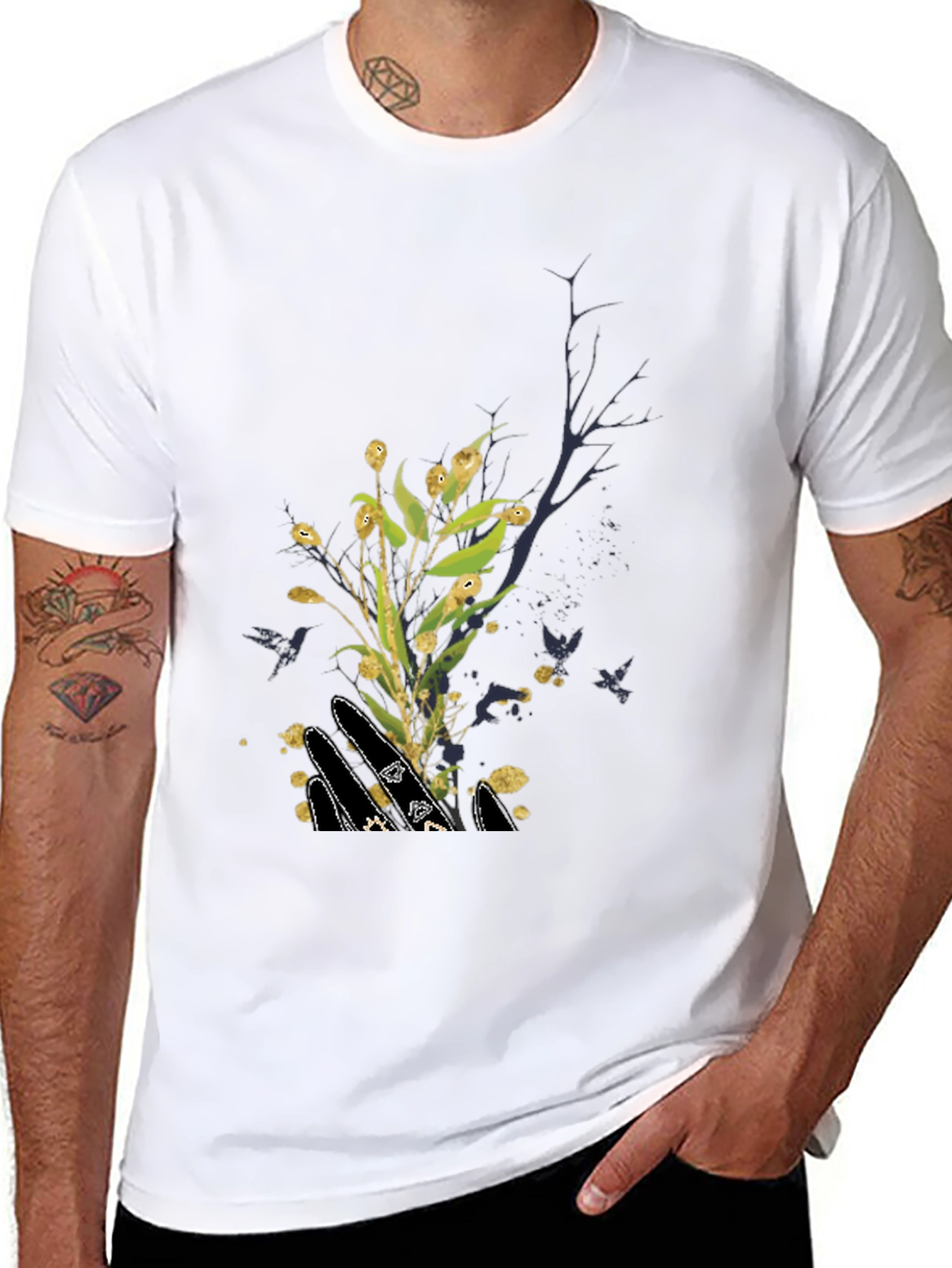Natures Touch Black Graphic Tee