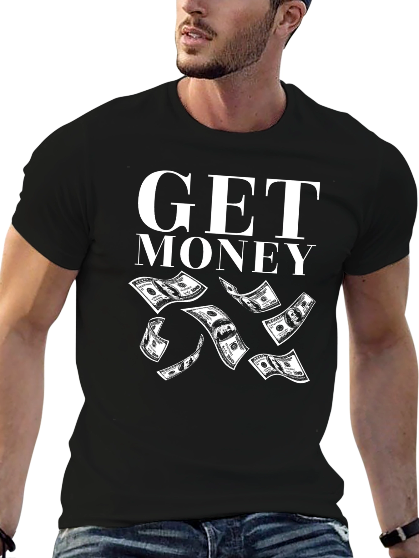 Get Money Black T-Shirt Graphic Print