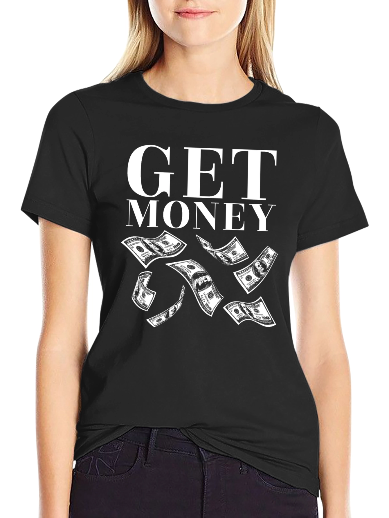 Get Money Black T-Shirt Graphic Print