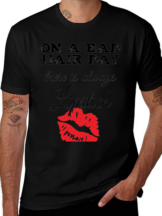 Bad Hair Day Lipstick Graphic Tee