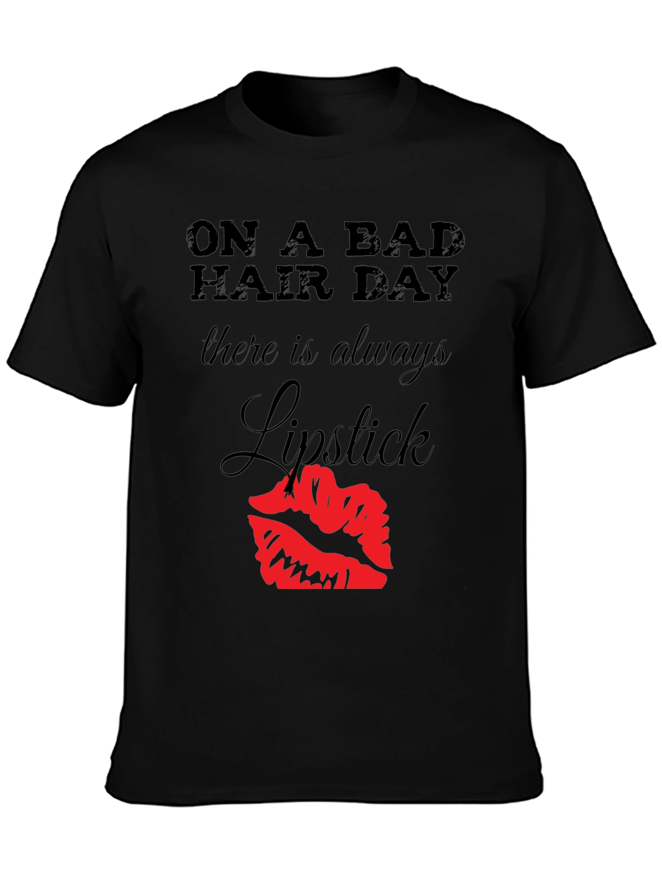 Bad Hair Day Lipstick Graphic Tee