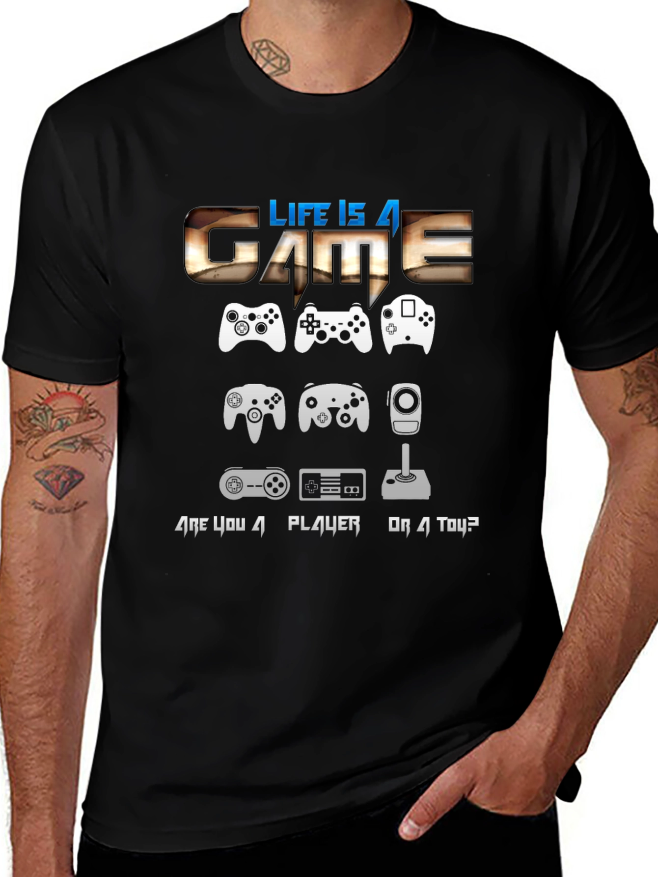 Life is a Game T-Shirt Gamer Controller Graphic Tee