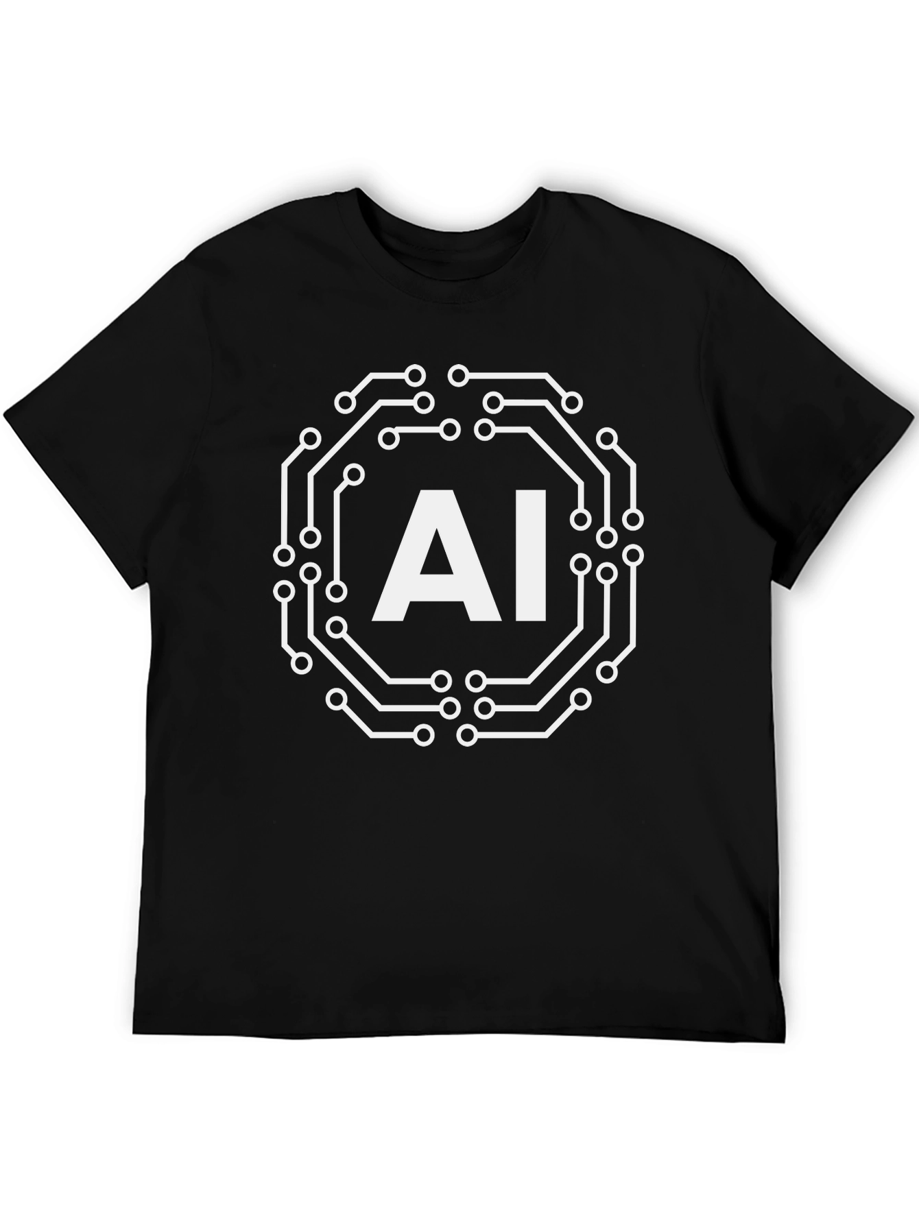 AI Circuit Board Black T-Shirt