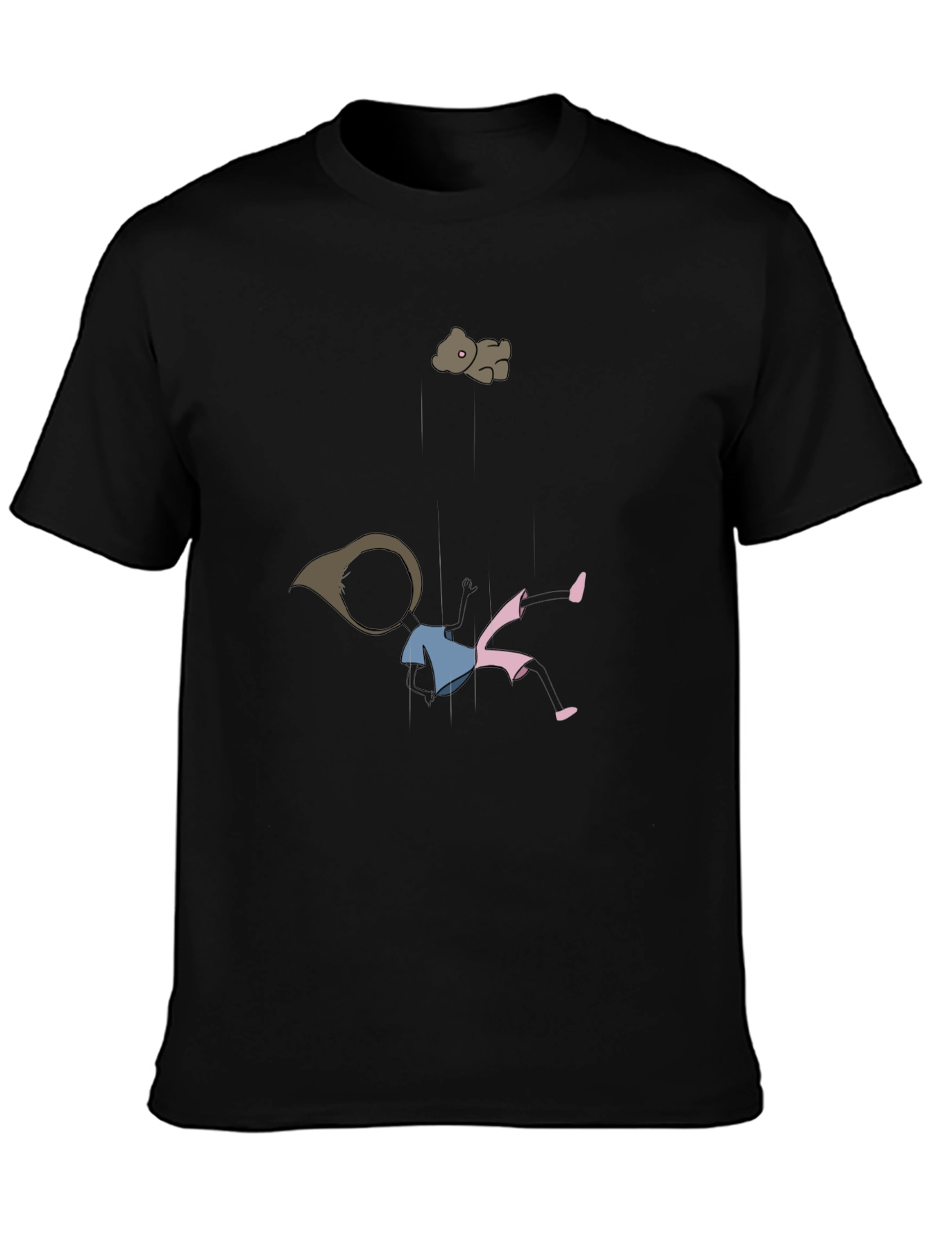 Cartoon Girl and Teddy Bear T-Shirt