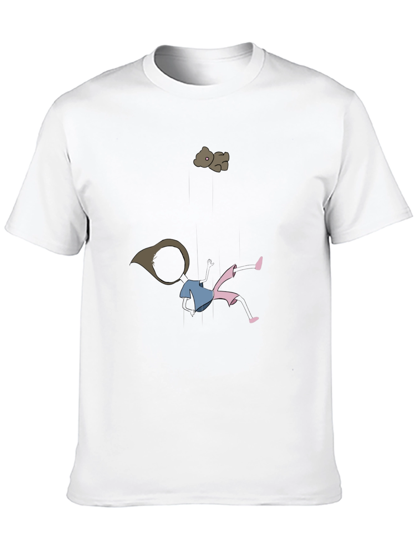 Cartoon Girl and Teddy Bear T-Shirt