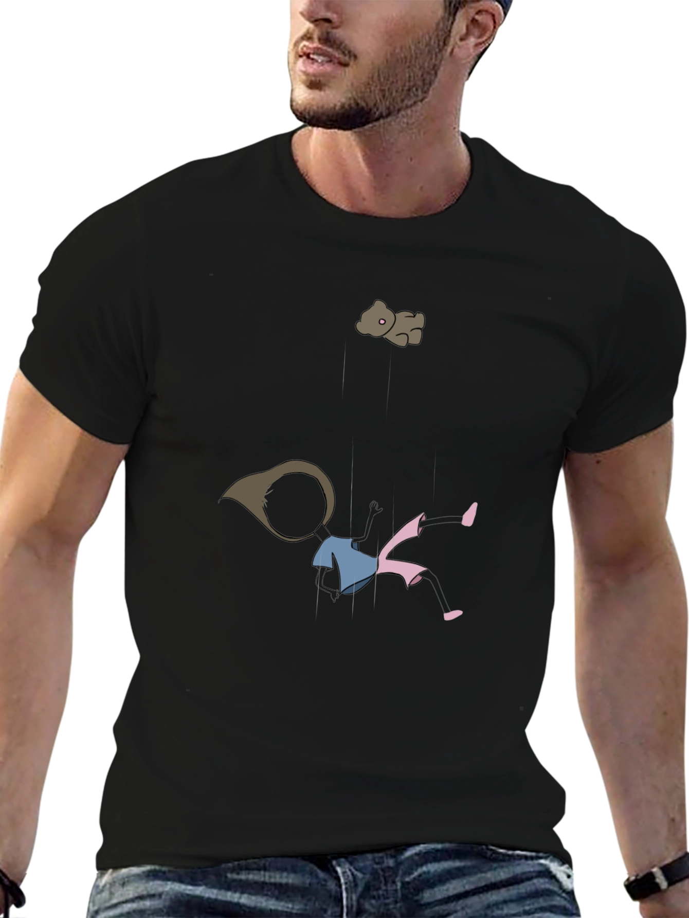 Cartoon Girl and Teddy Bear T-Shirt