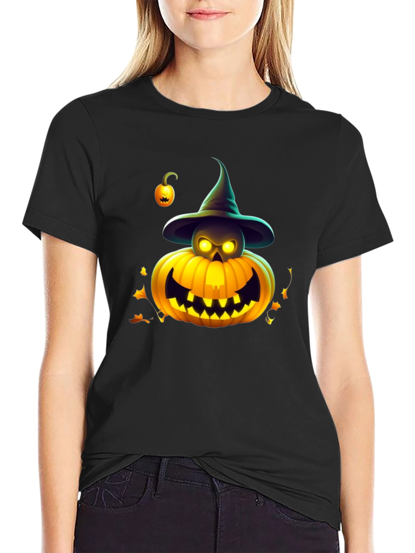 Halloween Pumpkin Witch T-Shirt