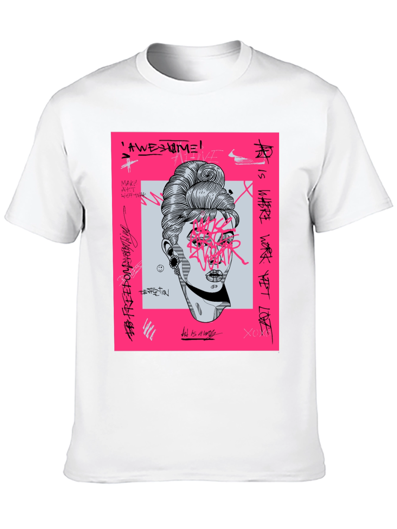 Edgy Graphic Tee - Black T-Shirt with Artistic Print