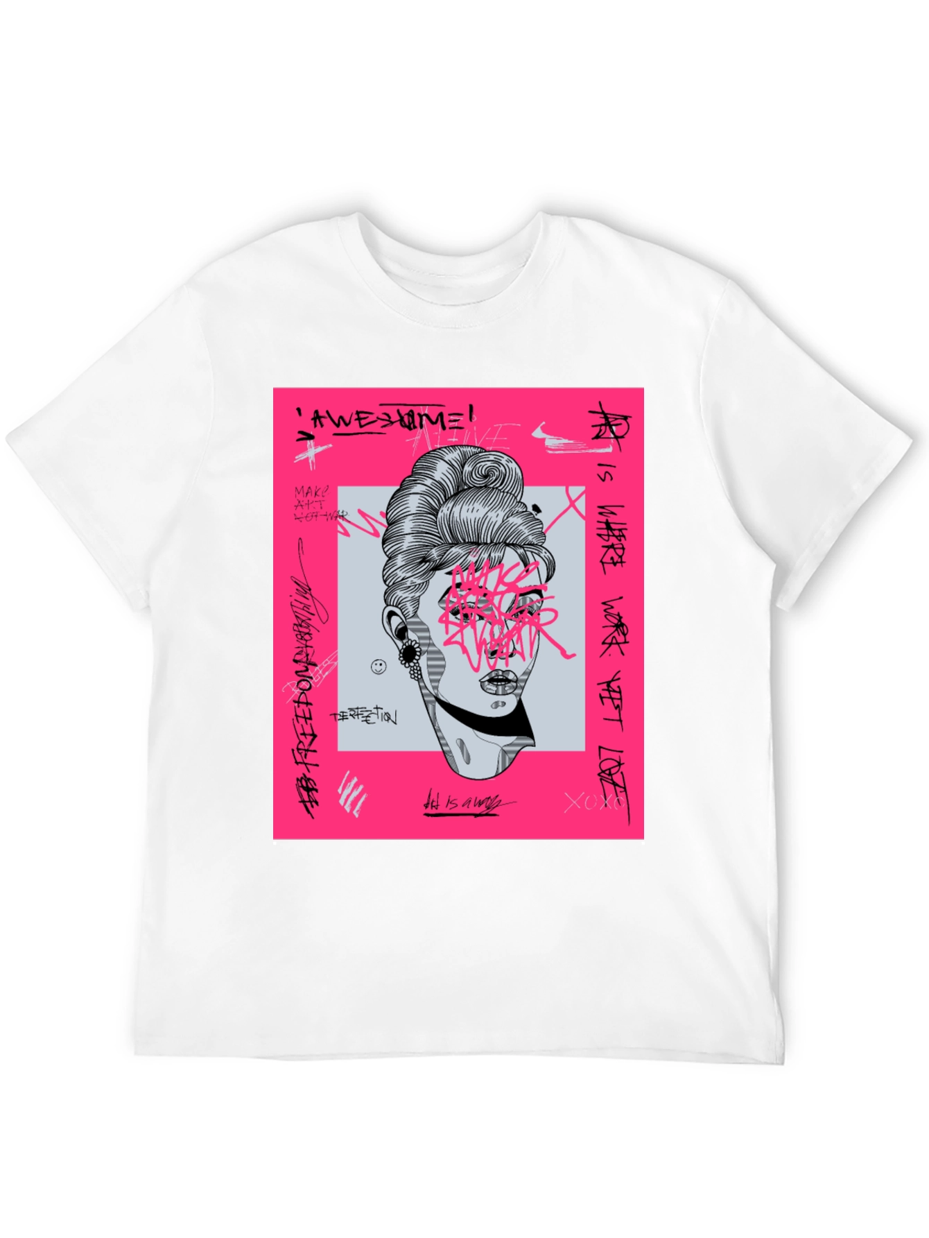 Edgy Graphic Tee - Black T-Shirt with Artistic Print