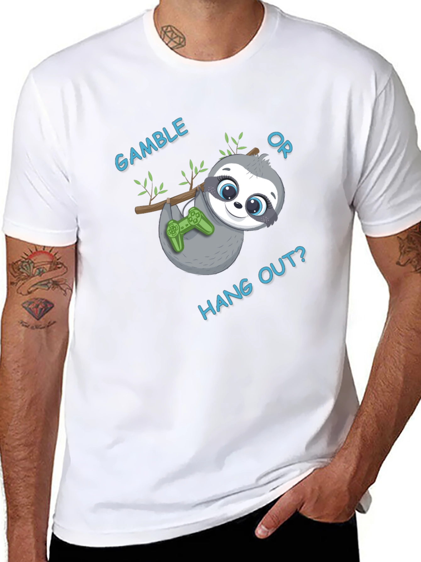 Gamble or Hang Out? Sloth Gaming T-Shirt