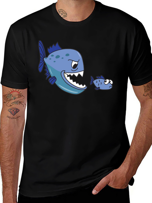 Funny Piranha Graphic Tee - Eat or Be Eaten!