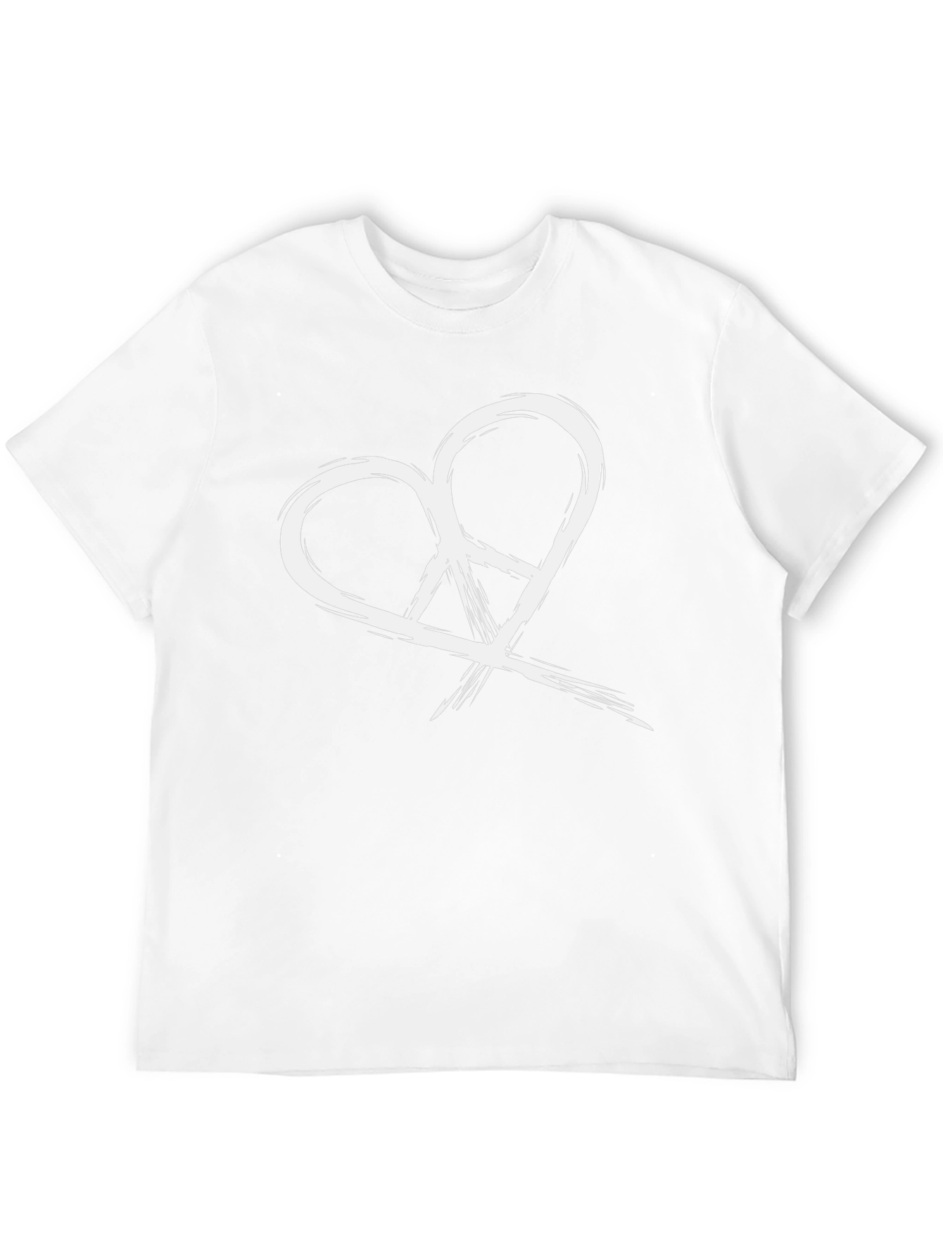 Heart Peace Sign Graphic Tee - Black