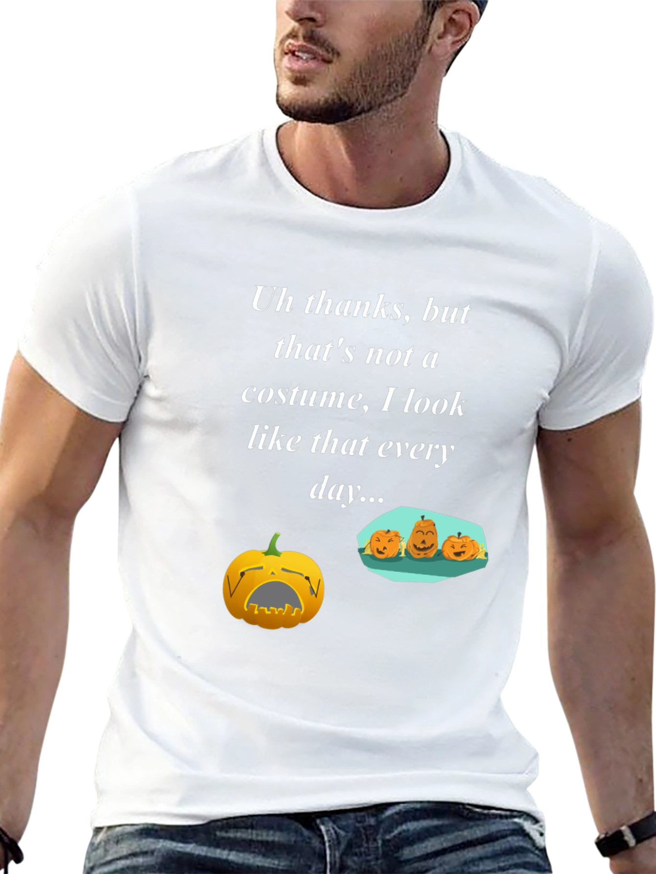 Humorous Halloween Everyday Pumpkin Graphic T-Shirt
