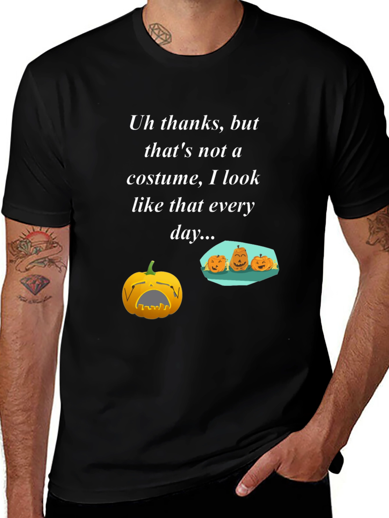 Humorous Halloween Everyday Pumpkin Graphic T-Shirt