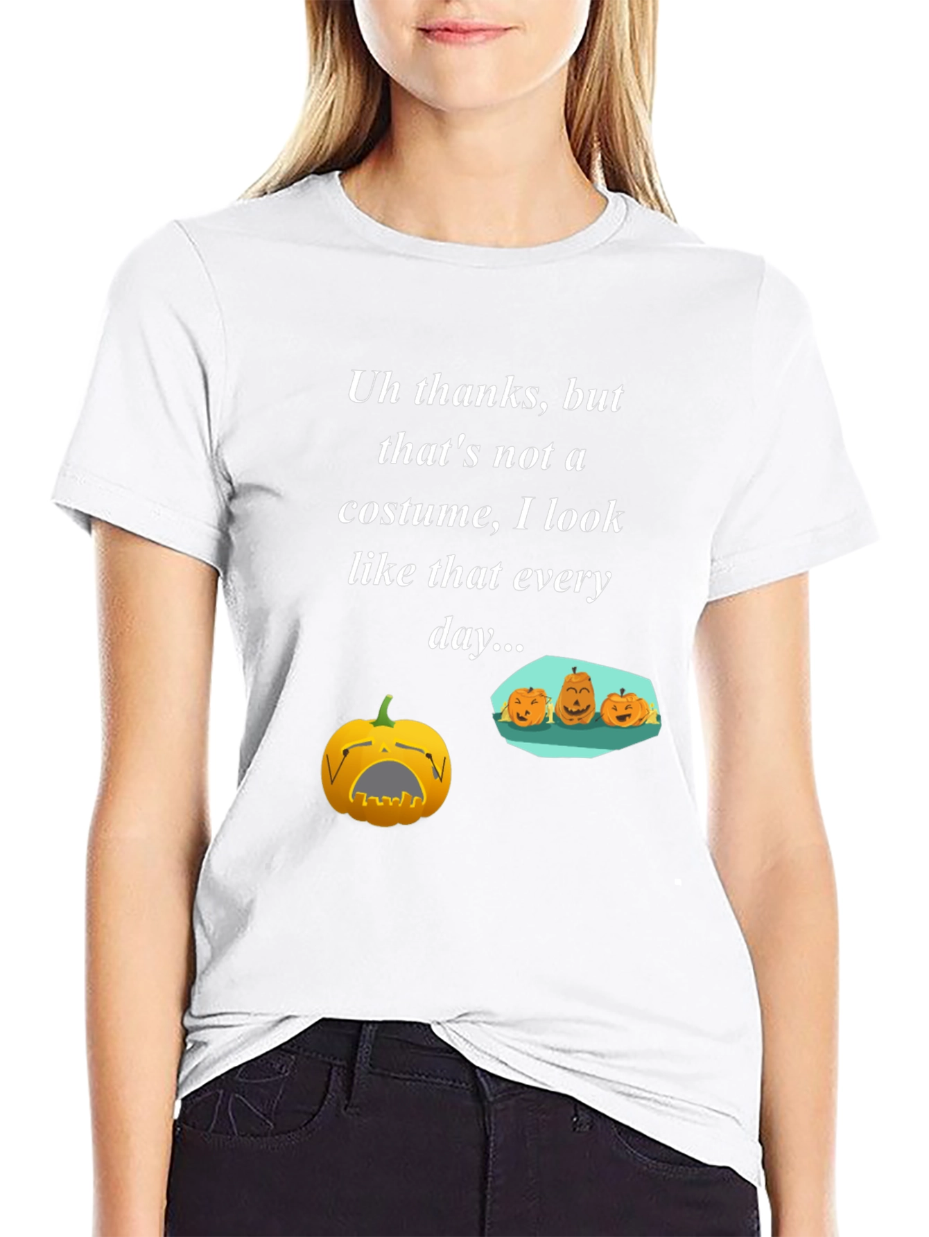 Humorous Halloween Everyday Pumpkin Graphic T-Shirt