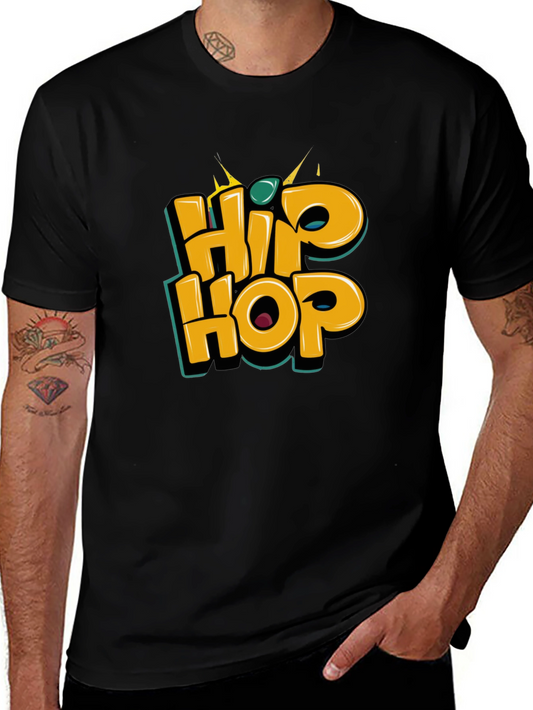 Hip Hop Graphic Tee - Stylish Black T-Shirt