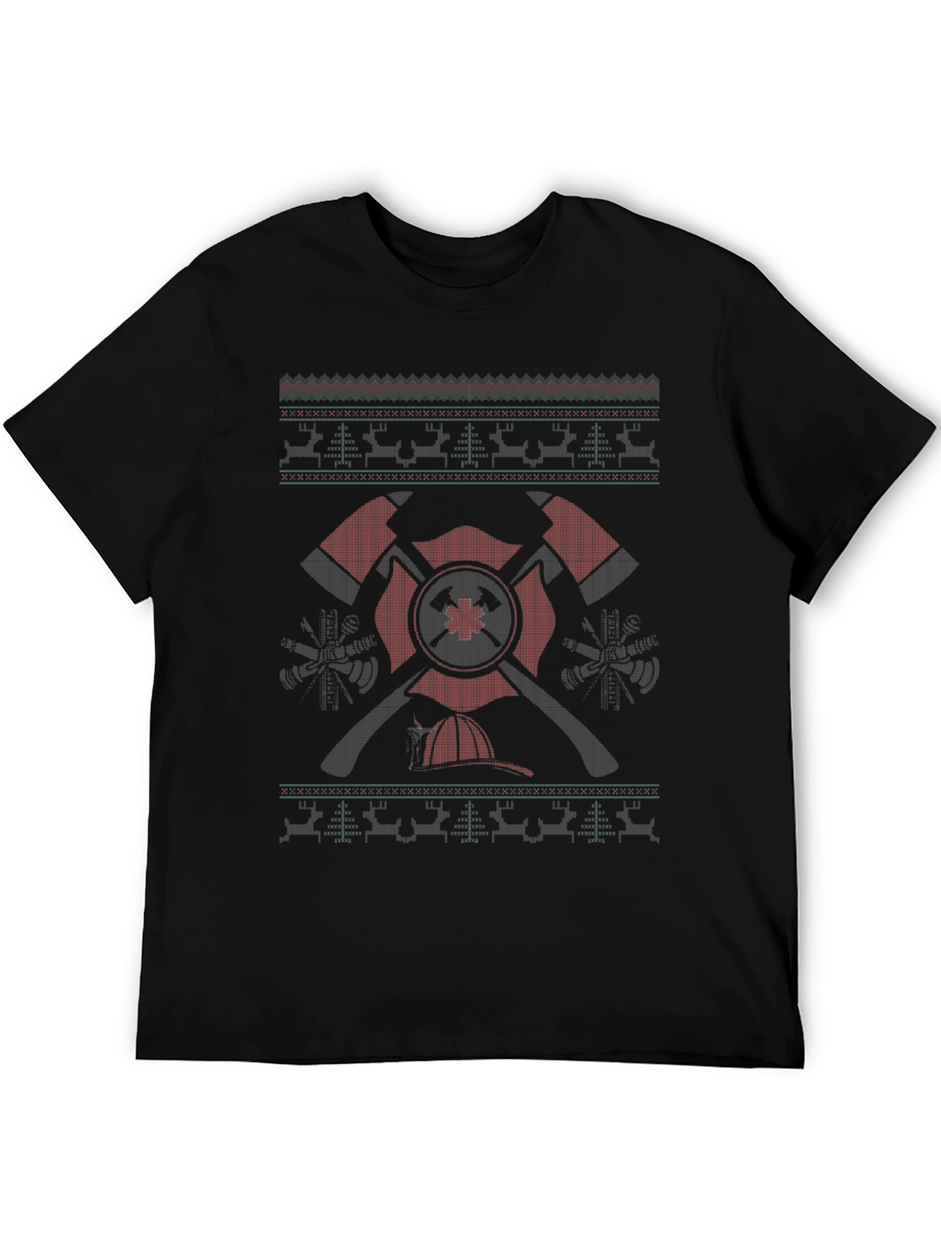 Firefighter Holiday T-Shirt with Axe Design