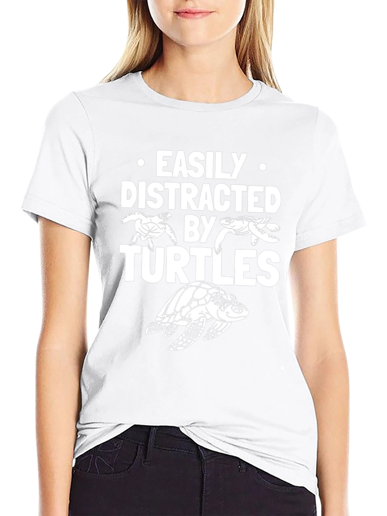 Easily Distracted By Turtles T-Shirt - Black