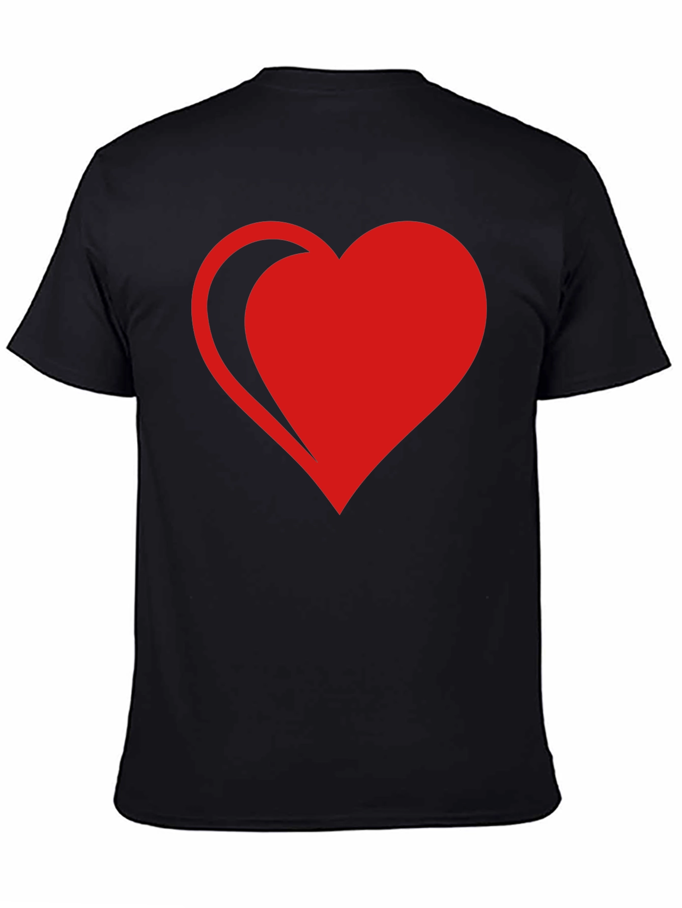 Red Heart Graphic Black T-Shirt