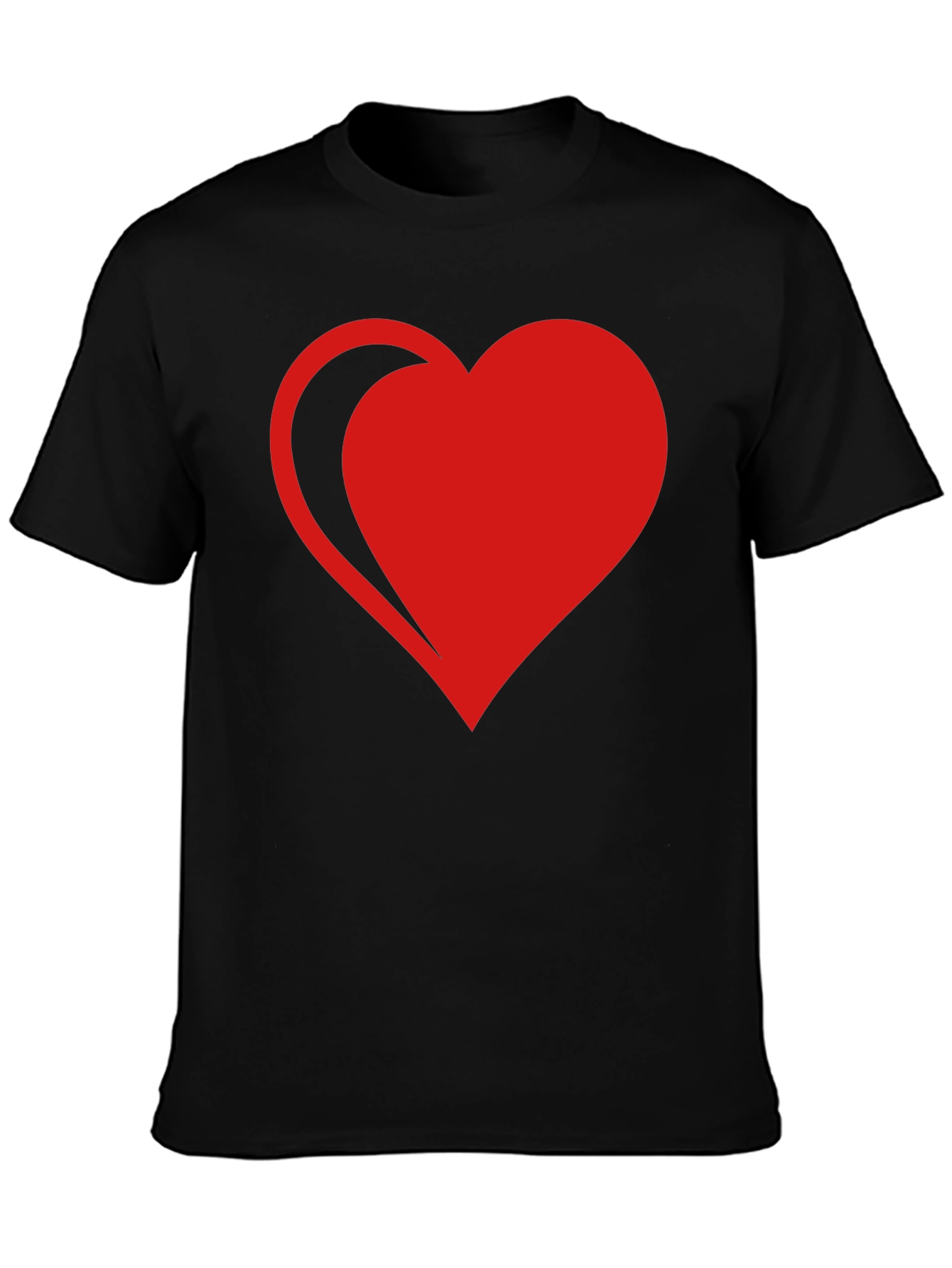 Red Heart Graphic Black T-Shirt
