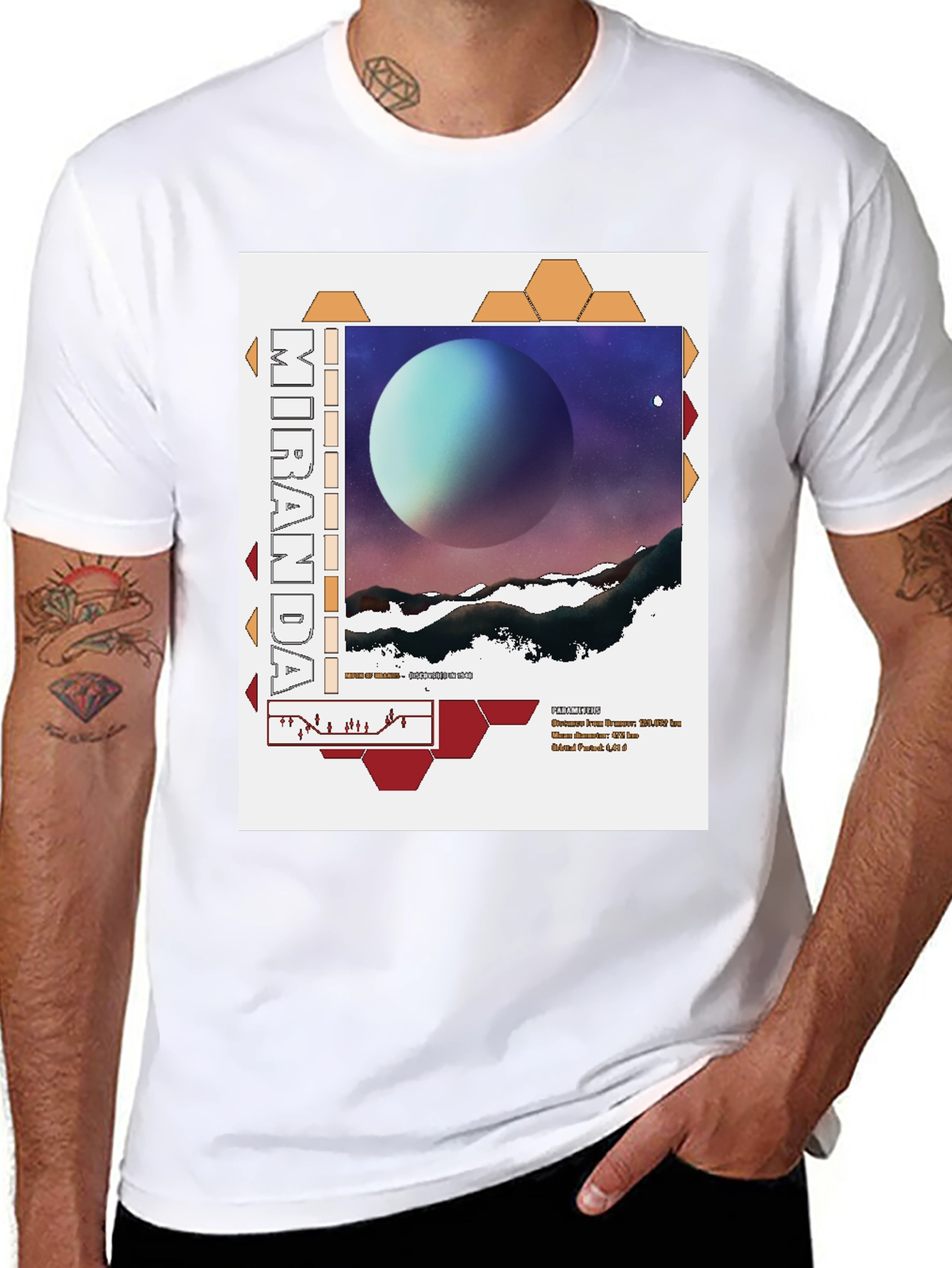 Miranda Planet Graphic T-Shirt - Sci-Fi Space Tee