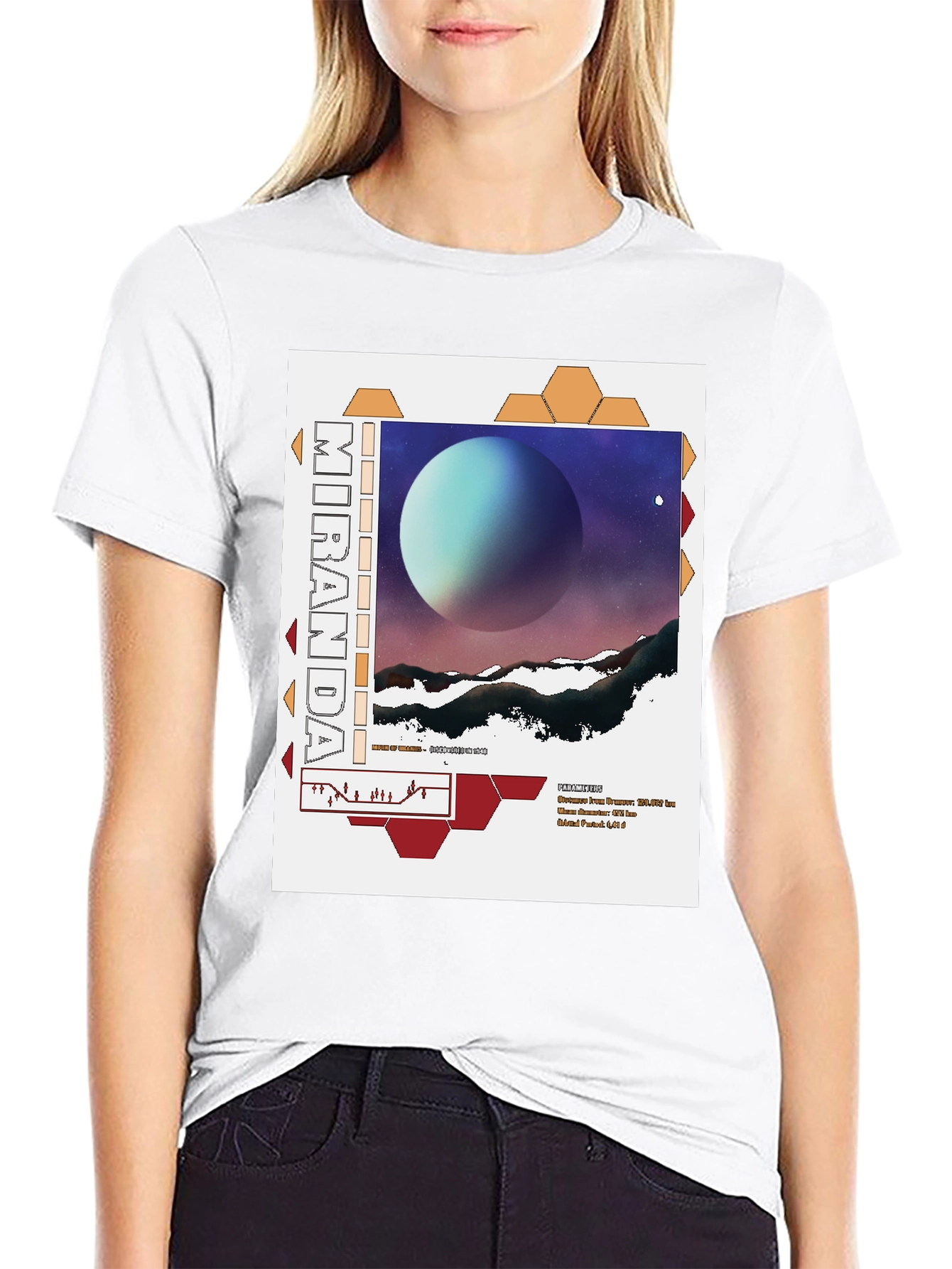 Miranda Planet Graphic T-Shirt - Sci-Fi Space Tee