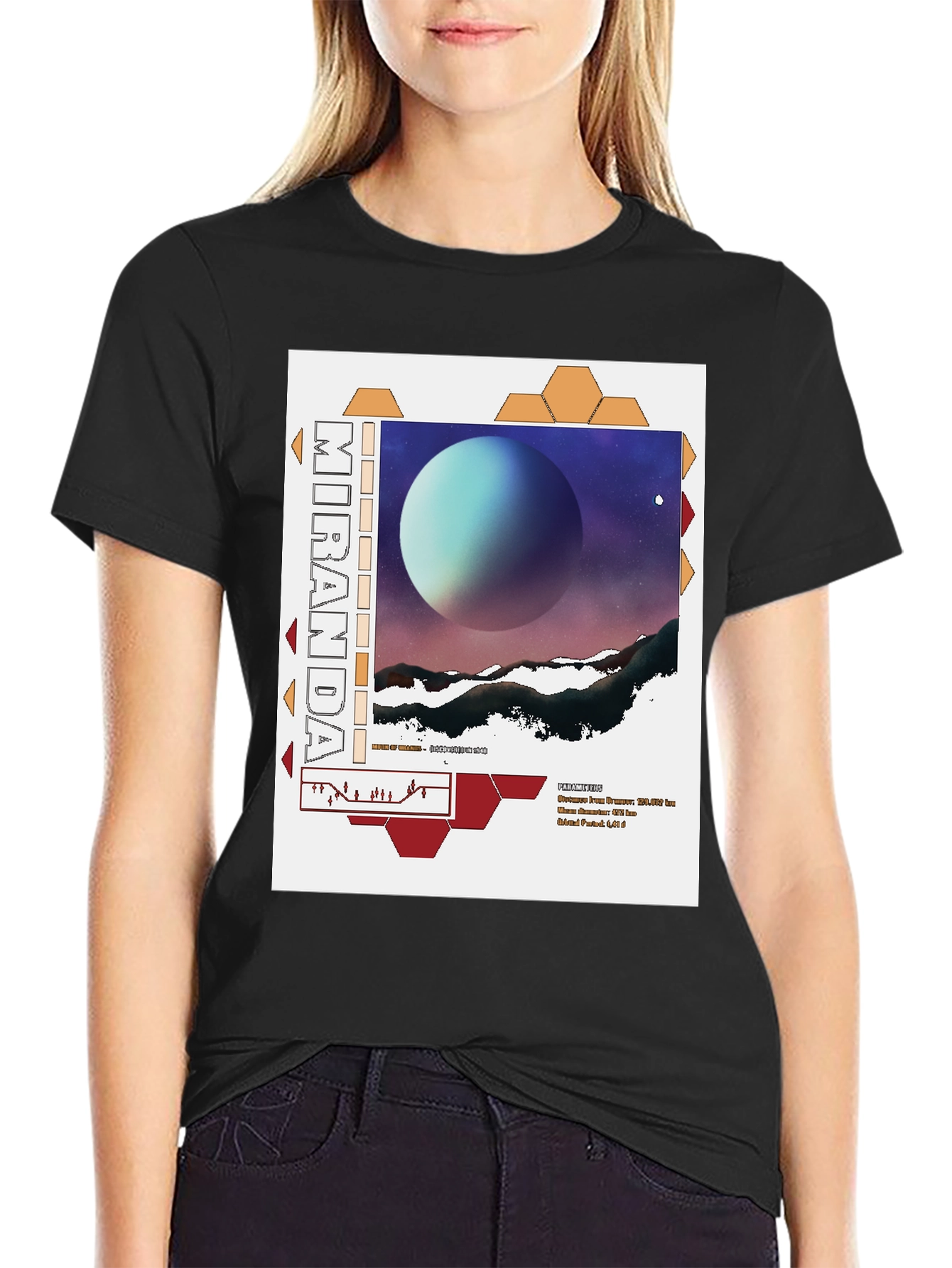 Miranda Planet Graphic T-Shirt - Sci-Fi Space Tee