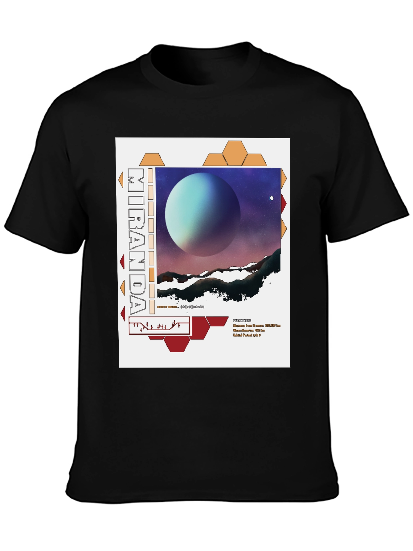 Miranda Planet Graphic T-Shirt - Sci-Fi Space Tee