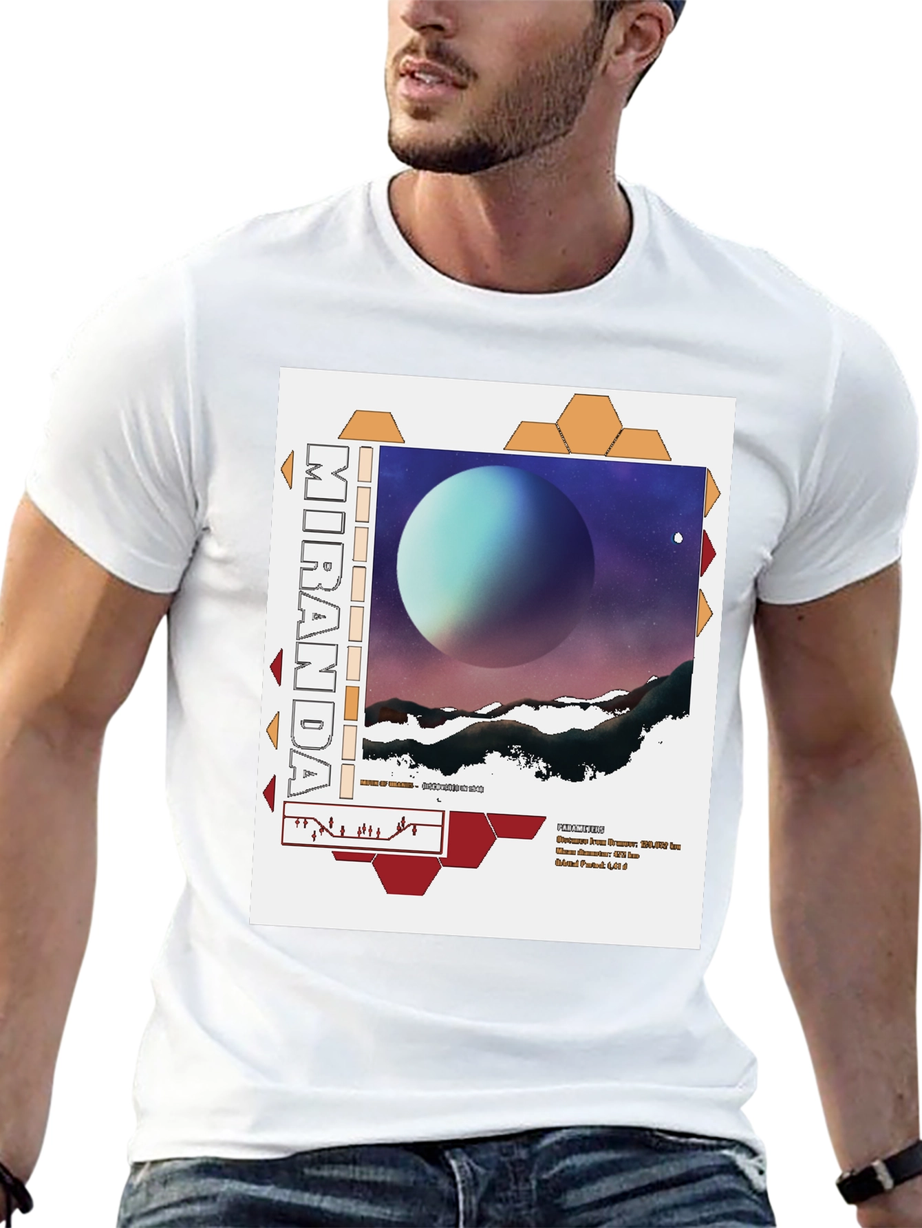 Miranda Planet Graphic T-Shirt - Sci-Fi Space Tee