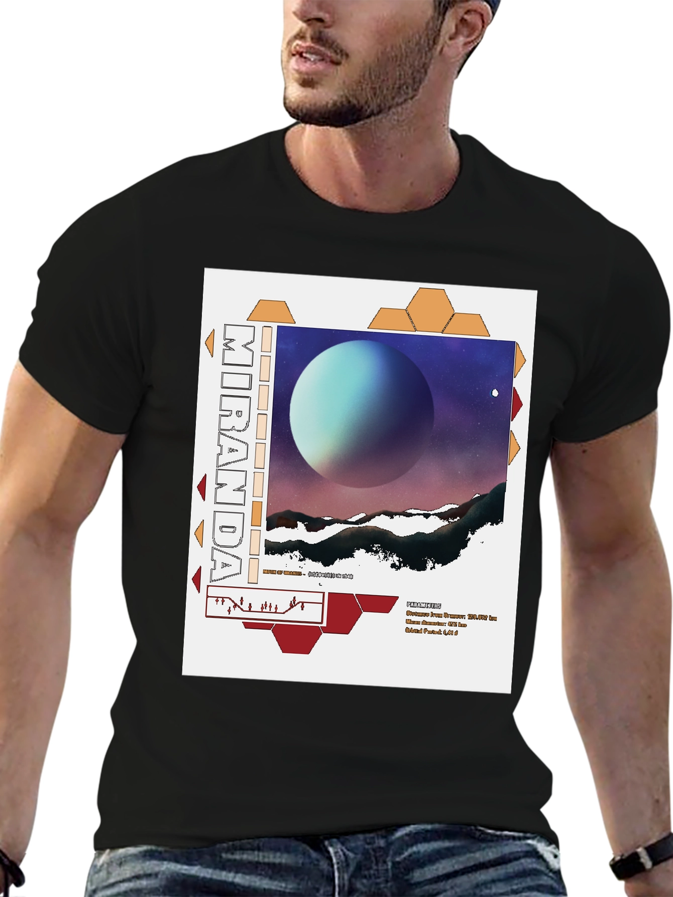 Miranda Planet Graphic T-Shirt - Sci-Fi Space Tee