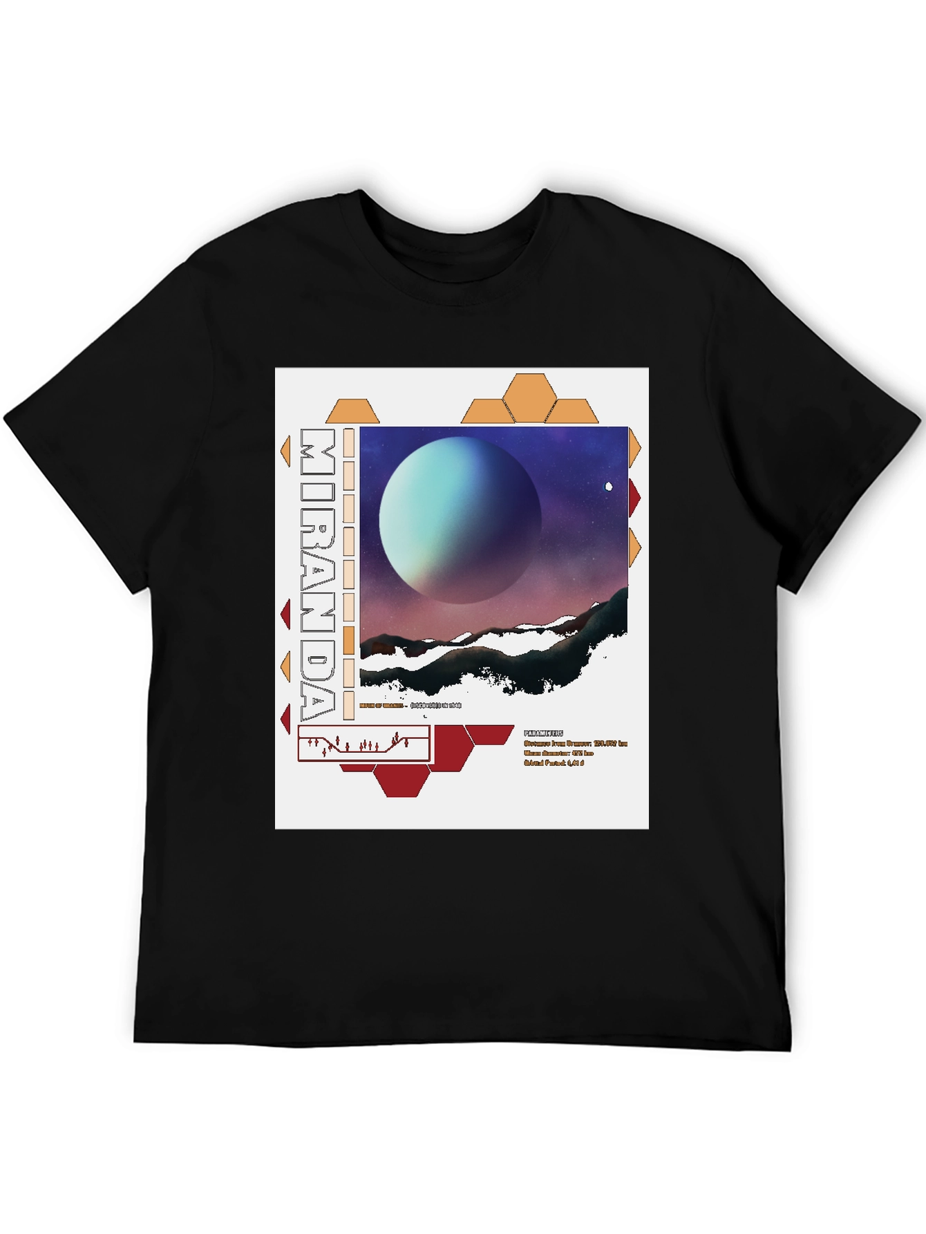 Miranda Planet Graphic T-Shirt - Sci-Fi Space Tee