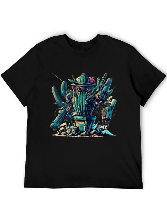 Cactus Robot Graphic Tee - Unique Design