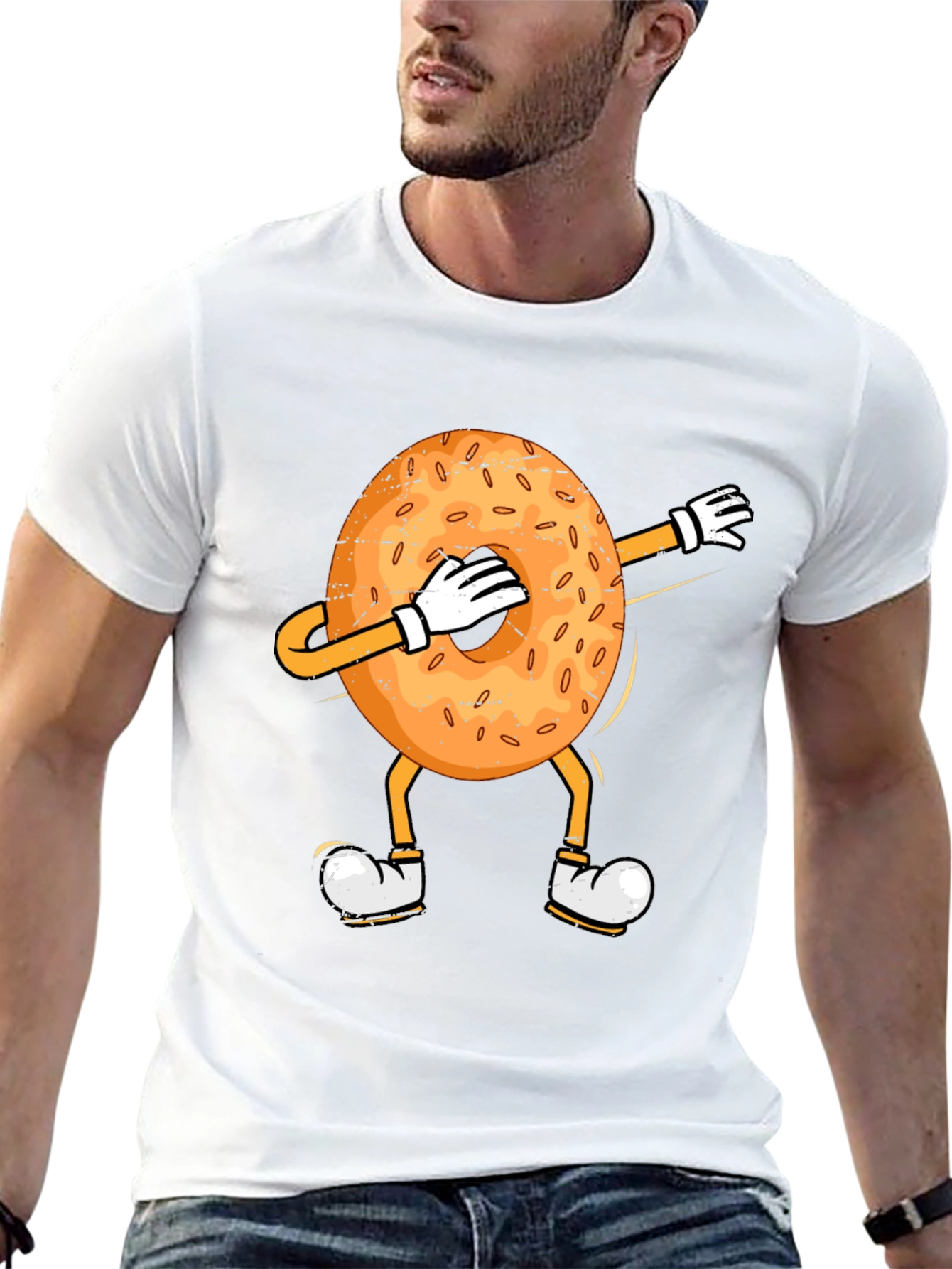 Dabbing Bagel Humor T-Shirt