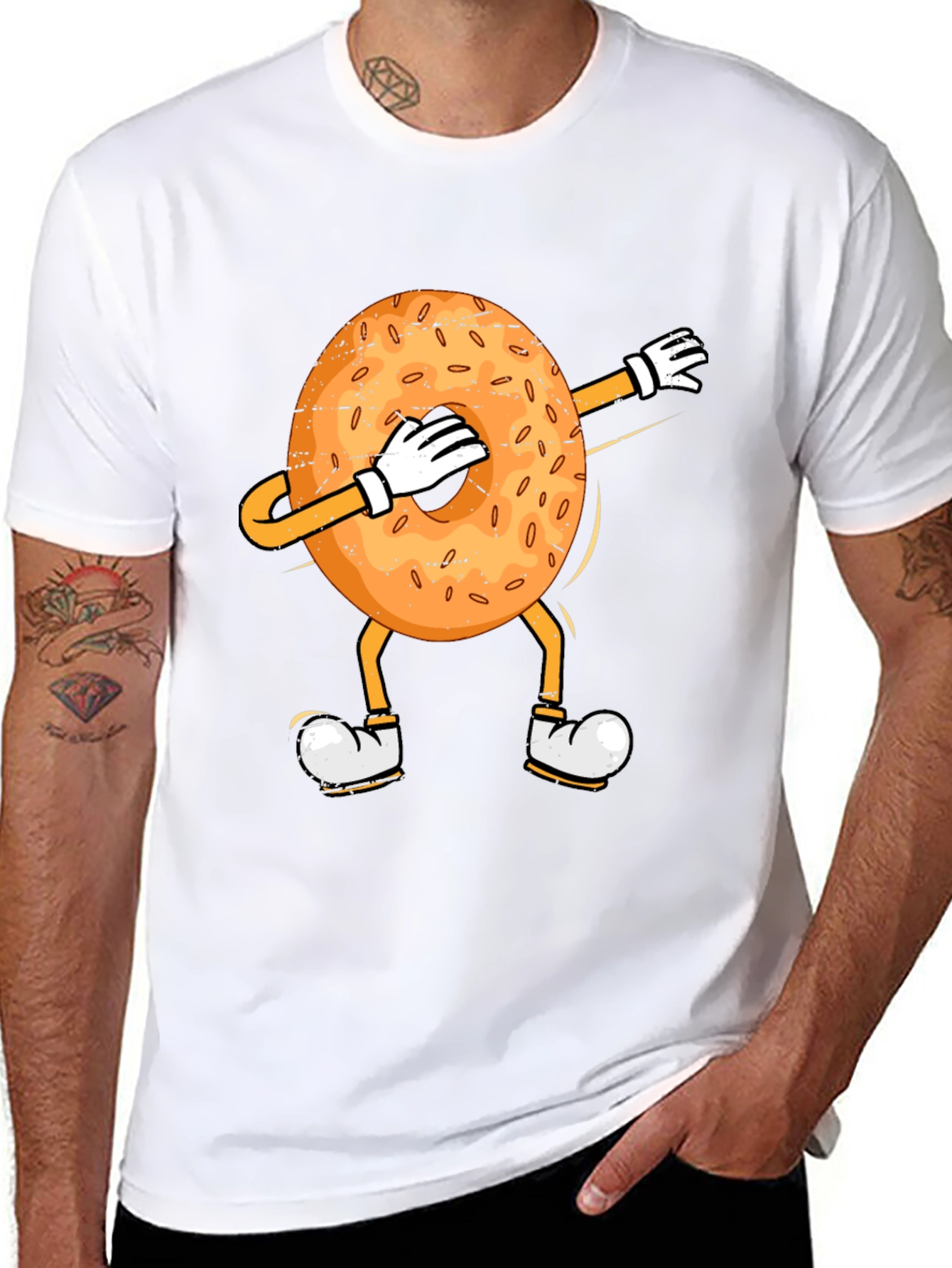 Dabbing Bagel Humor T-Shirt