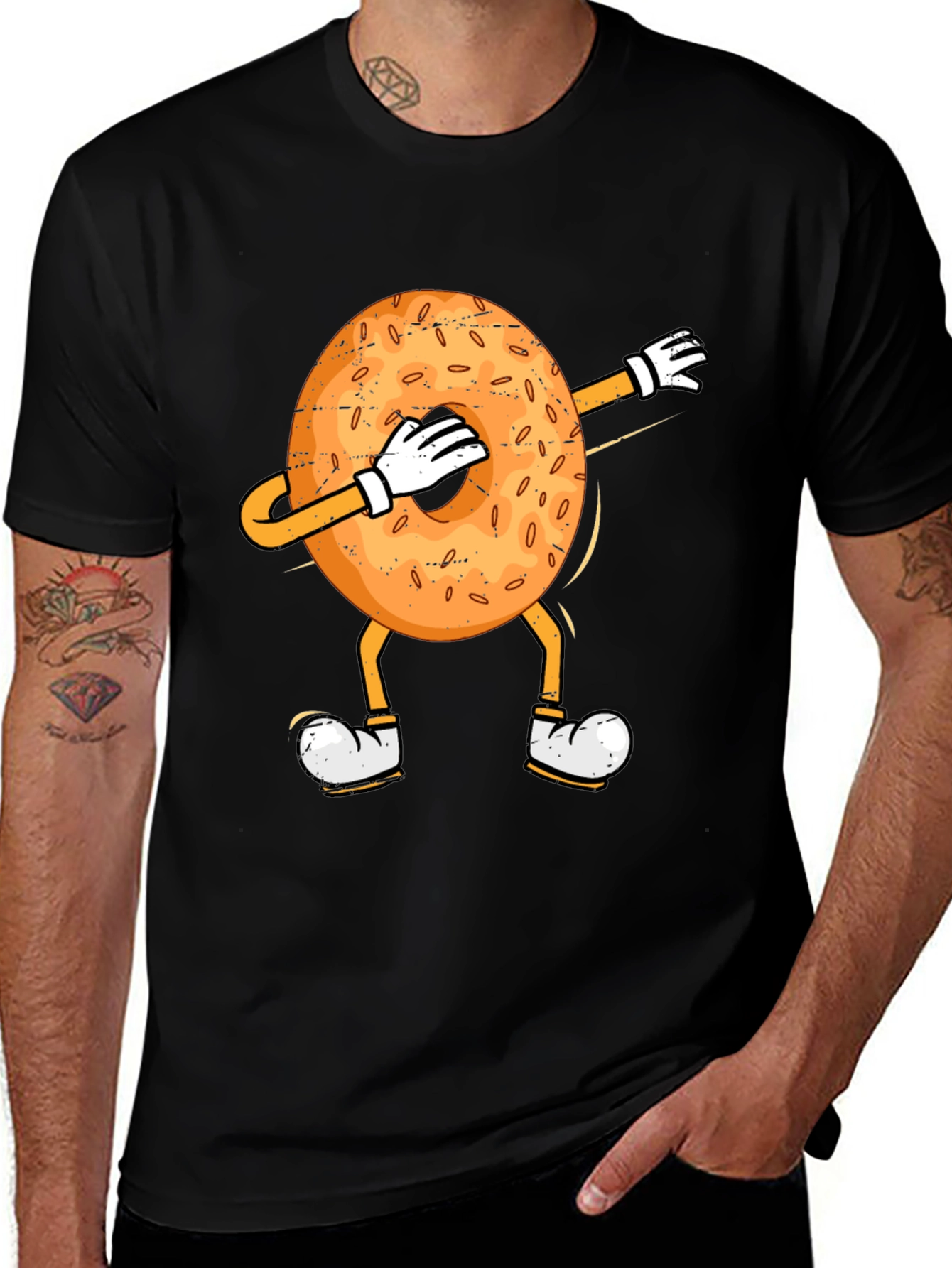 Dabbing Bagel Humor T-Shirt