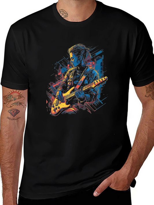 Guitar Player Graphic Black Tee