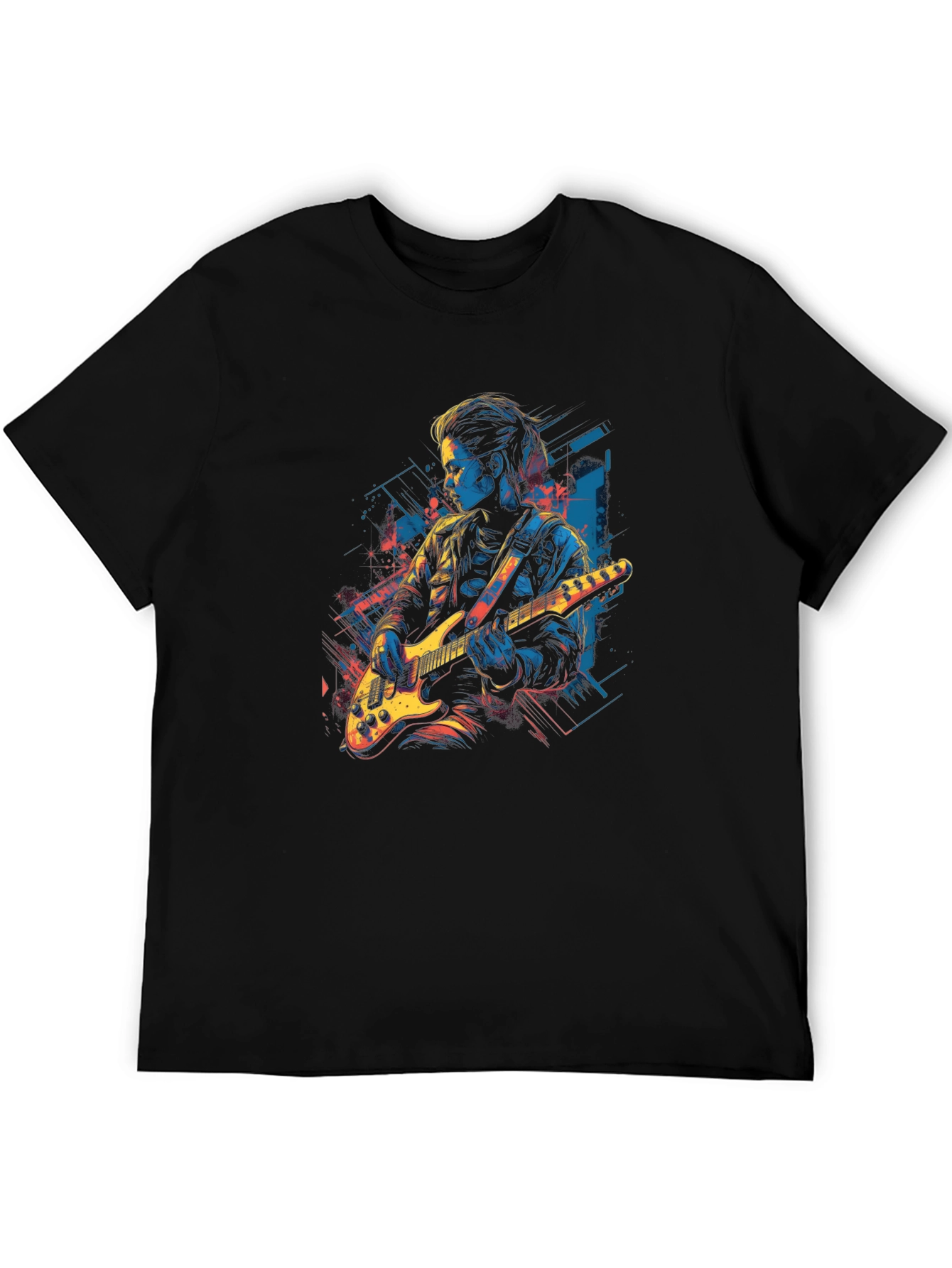 Guitar Player Graphic Black Tee