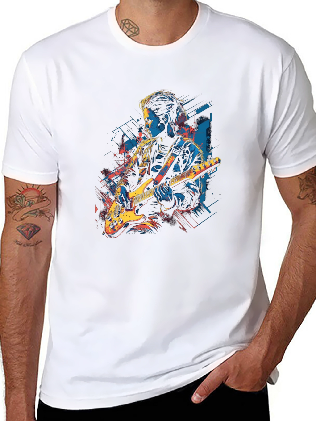 Guitar Player Graphic Black Tee
