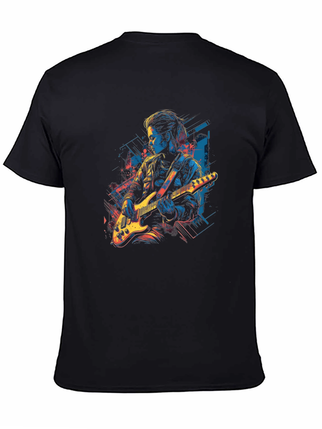 Guitar Player Graphic Black Tee